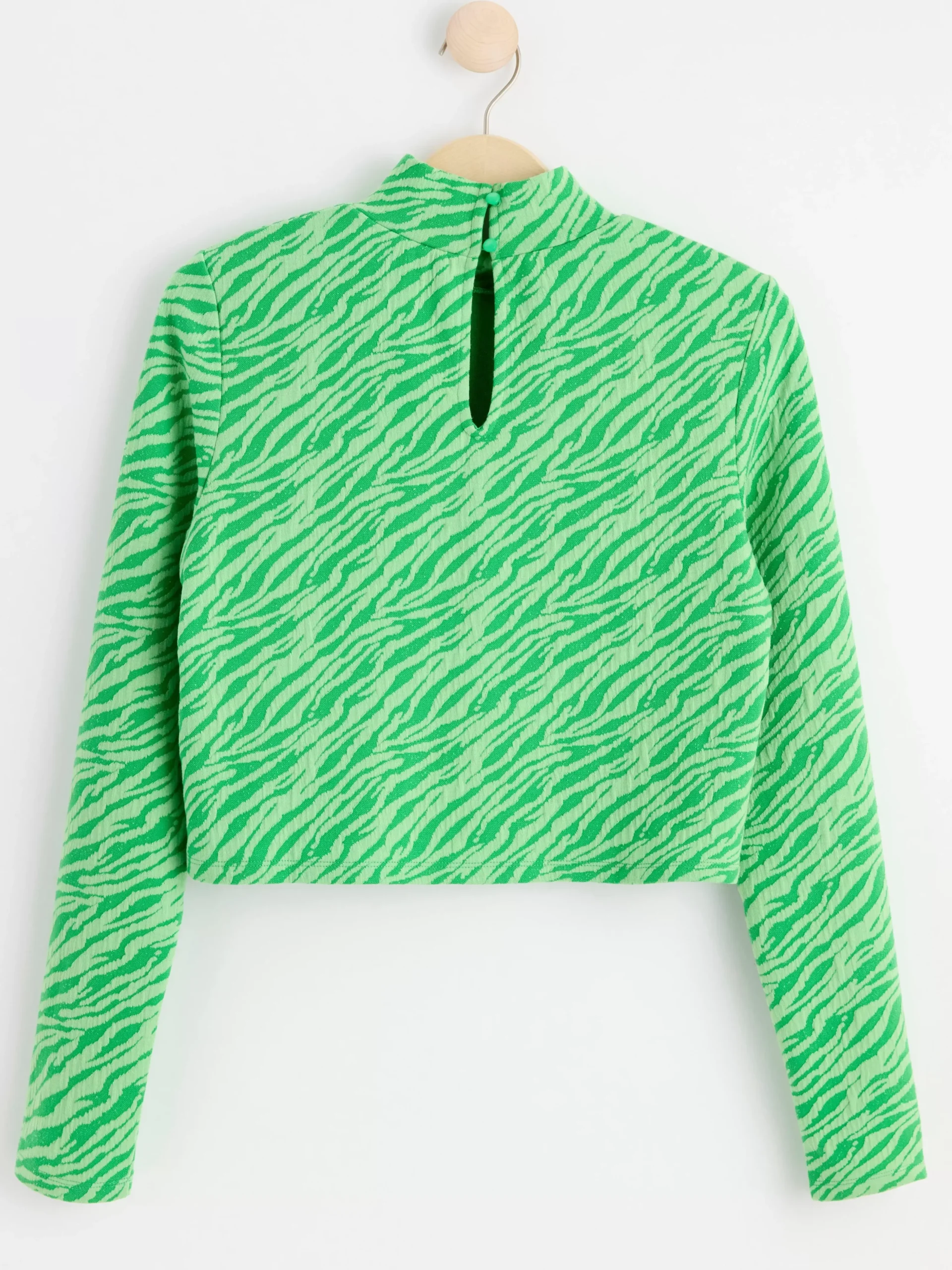Toppar & T-Shirts>Lindex Langarmad Topp Med Halvpolokrage Green