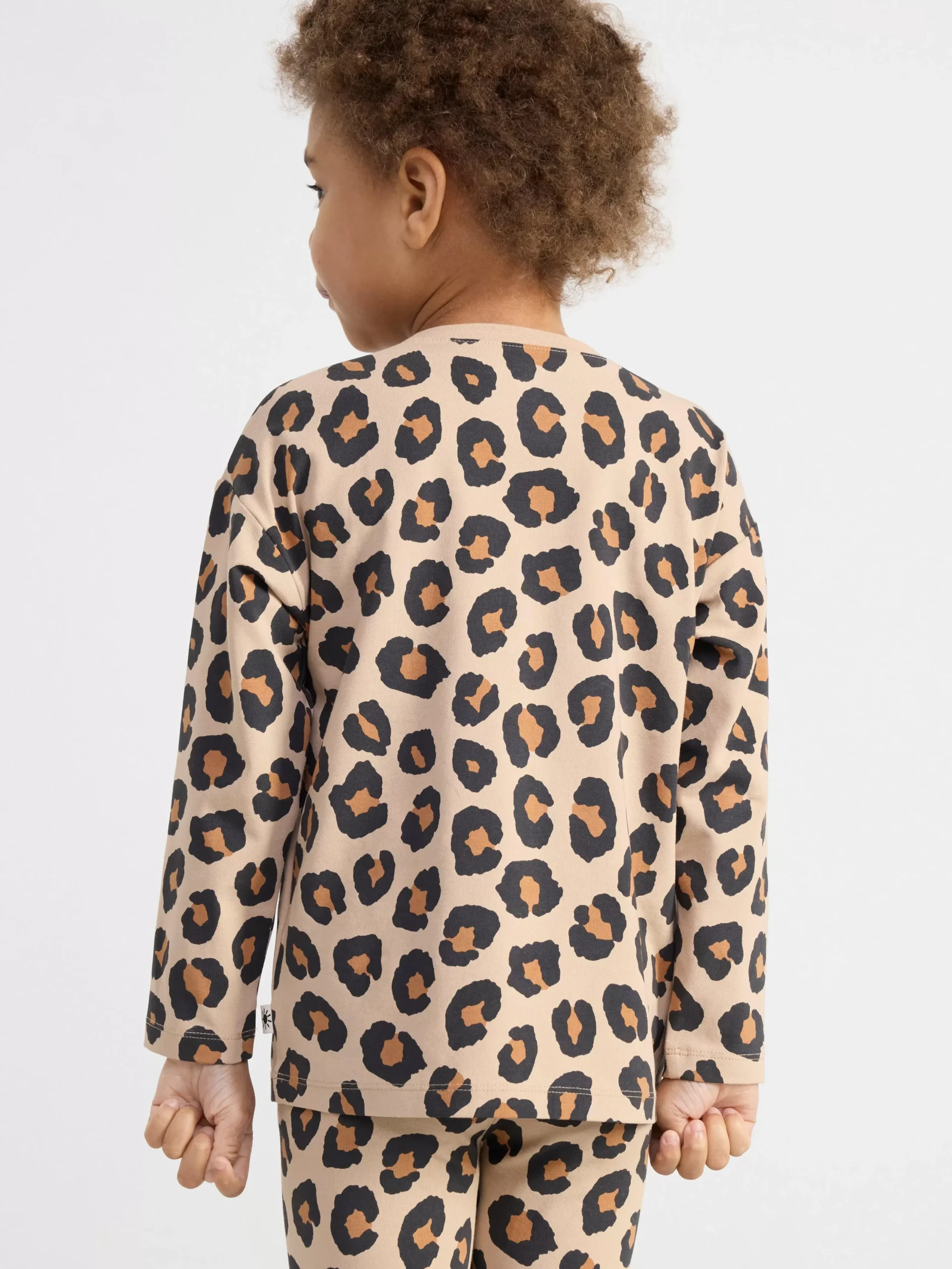 Toppar & T-Shirts>Lindex Langarmad Topp Med Leopardmonster Beige