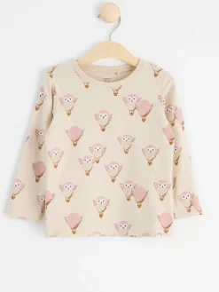 Toppar & T-Shirts>Lindex Langarmad Topp Med Luftballongdjur Light Beige