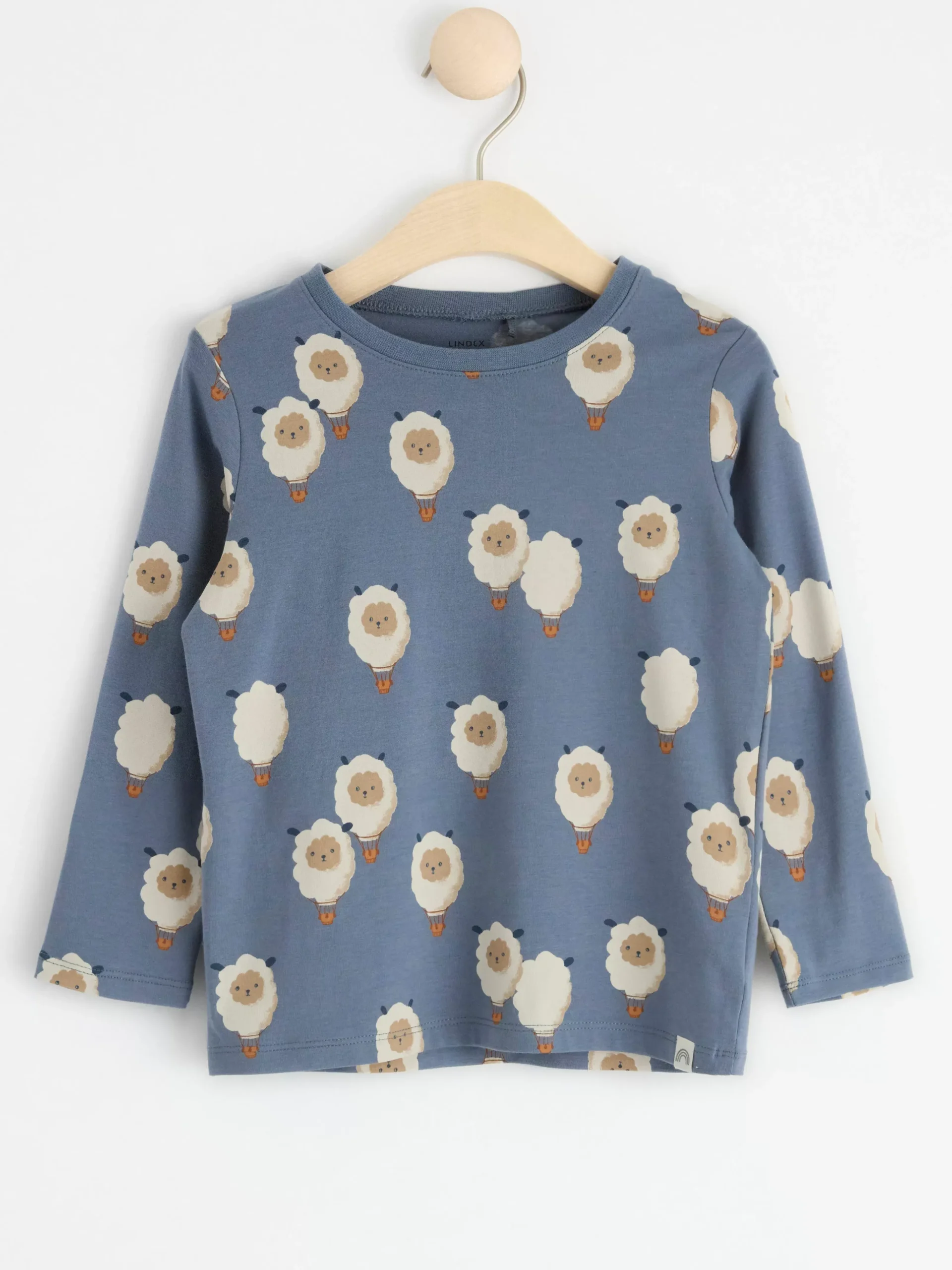 Toppar & T-Shirts>Lindex Langarmad Topp Med Luftballongdjur Dark Dusty Blue