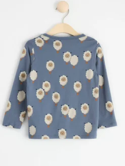 Toppar & T-Shirts>Lindex Langarmad Topp Med Luftballongdjur Dark Dusty Blue