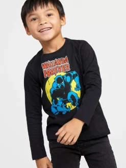 Toppar & T-Shirts>Lindex Langarmad Topp Med Panther Black