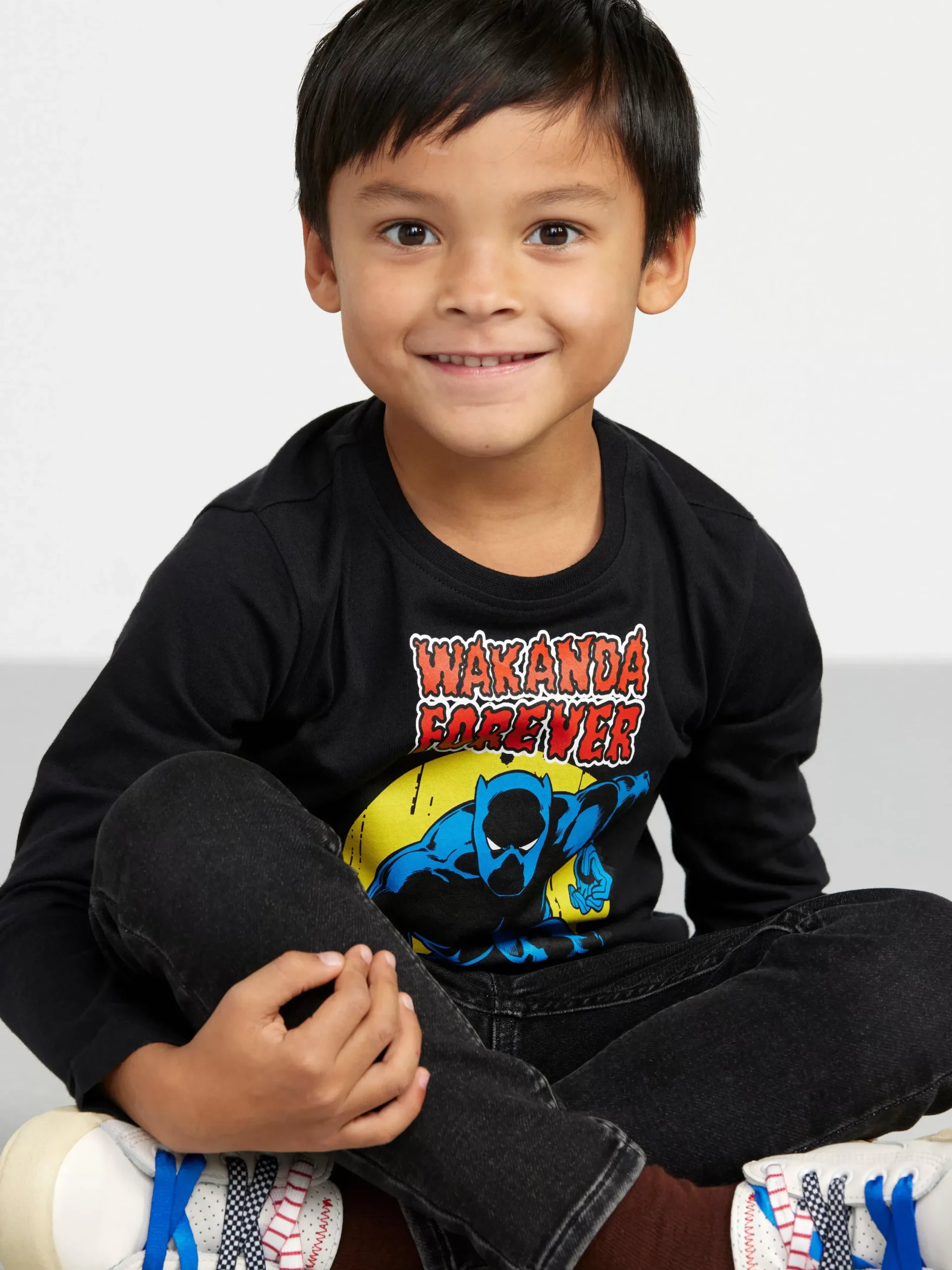 Toppar & T-Shirts>Lindex Langarmad Topp Med Panther Black