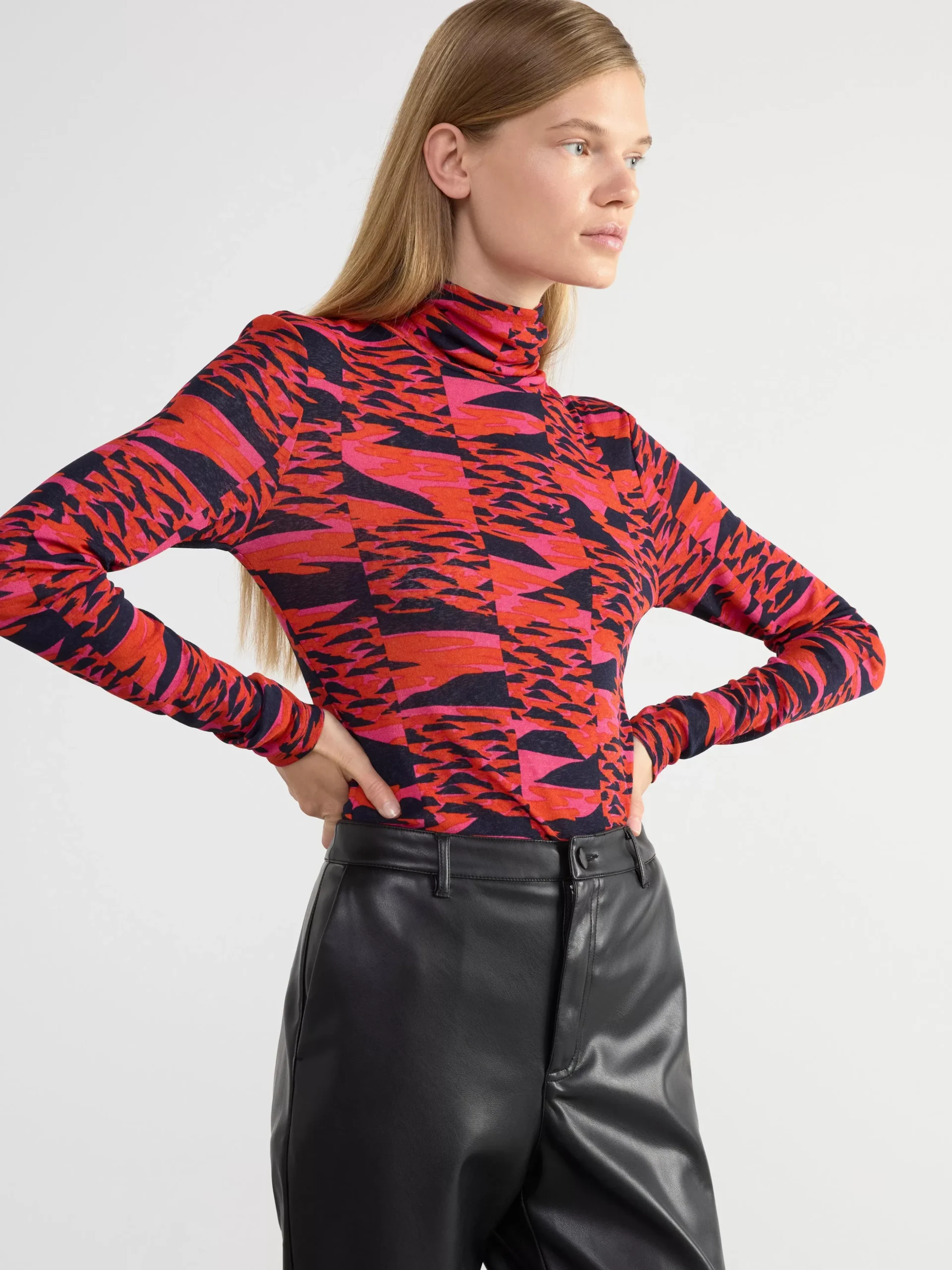 Toppar & T-Shirts>Lindex Langarmad Topp Med Polokrage Red