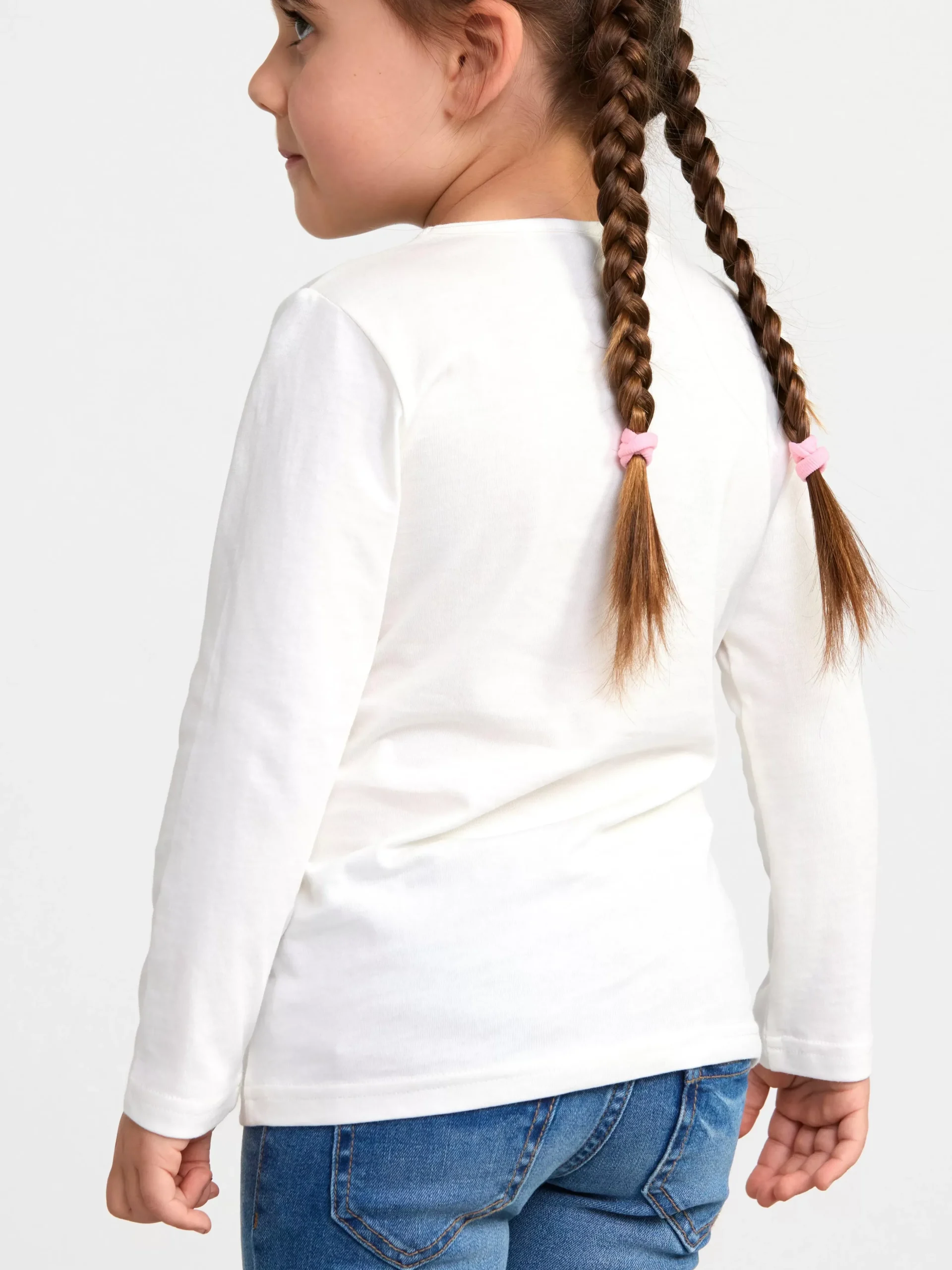 Toppar & T-Shirts>Lindex Langarmad Topp Med Vandbara Paljetter Light Dusty White
