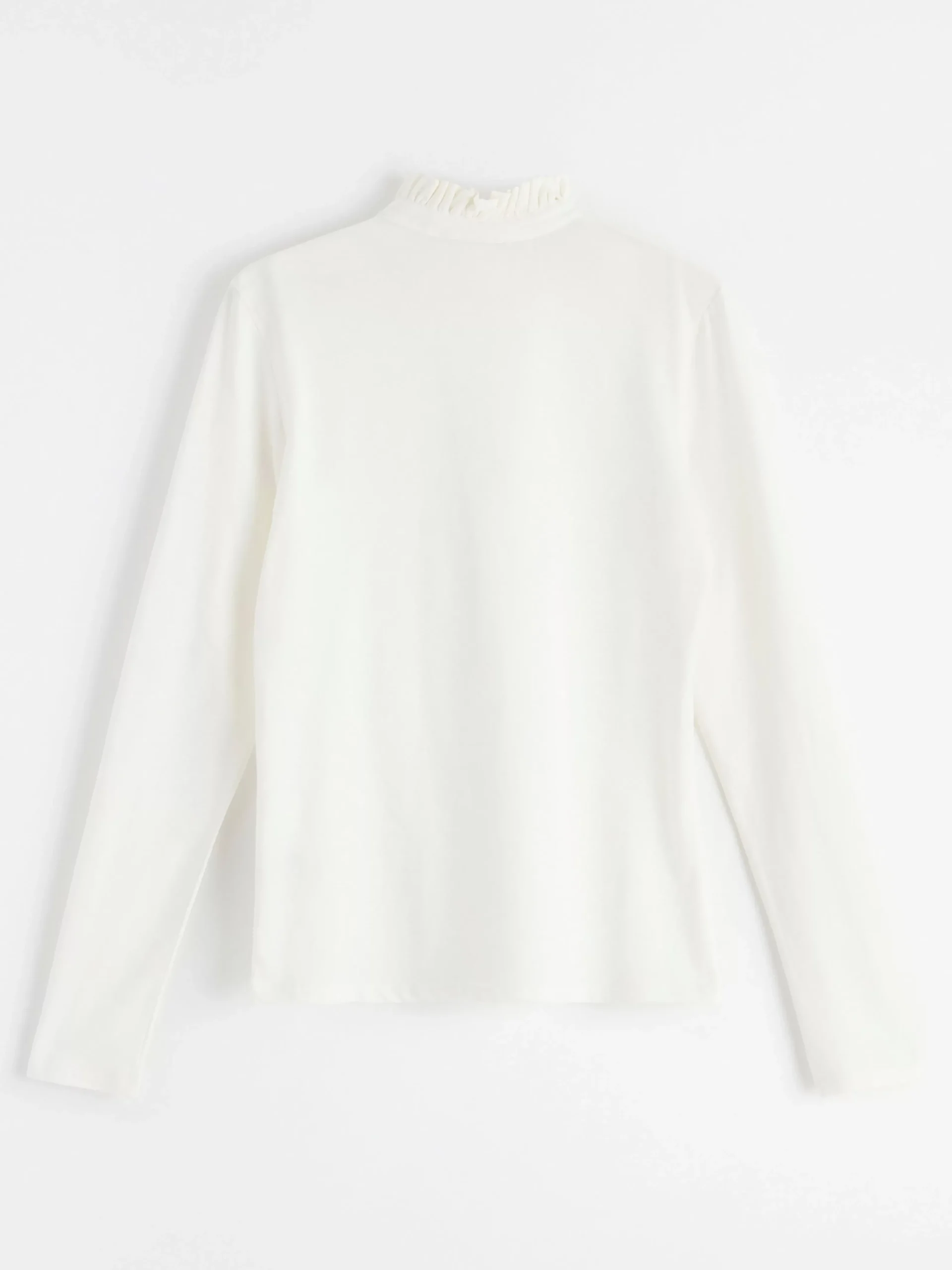 Toppar & T-Shirts>Lindex Langarmad Topp Med Volangkrage Off White