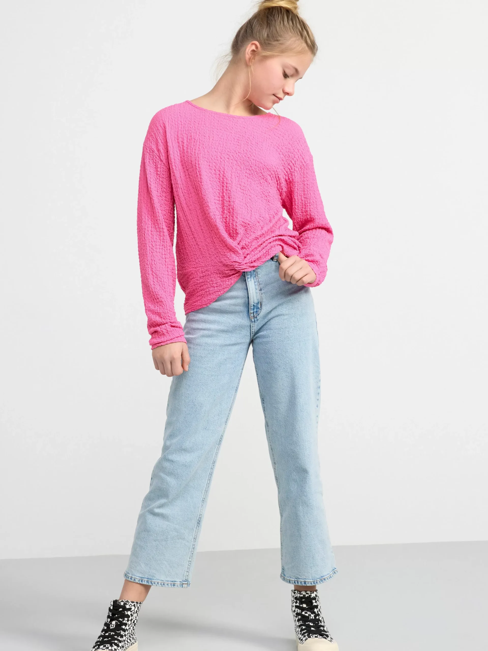 Toppar & T-Shirts>Lindex Langarmad Topp Med Vridning Pink