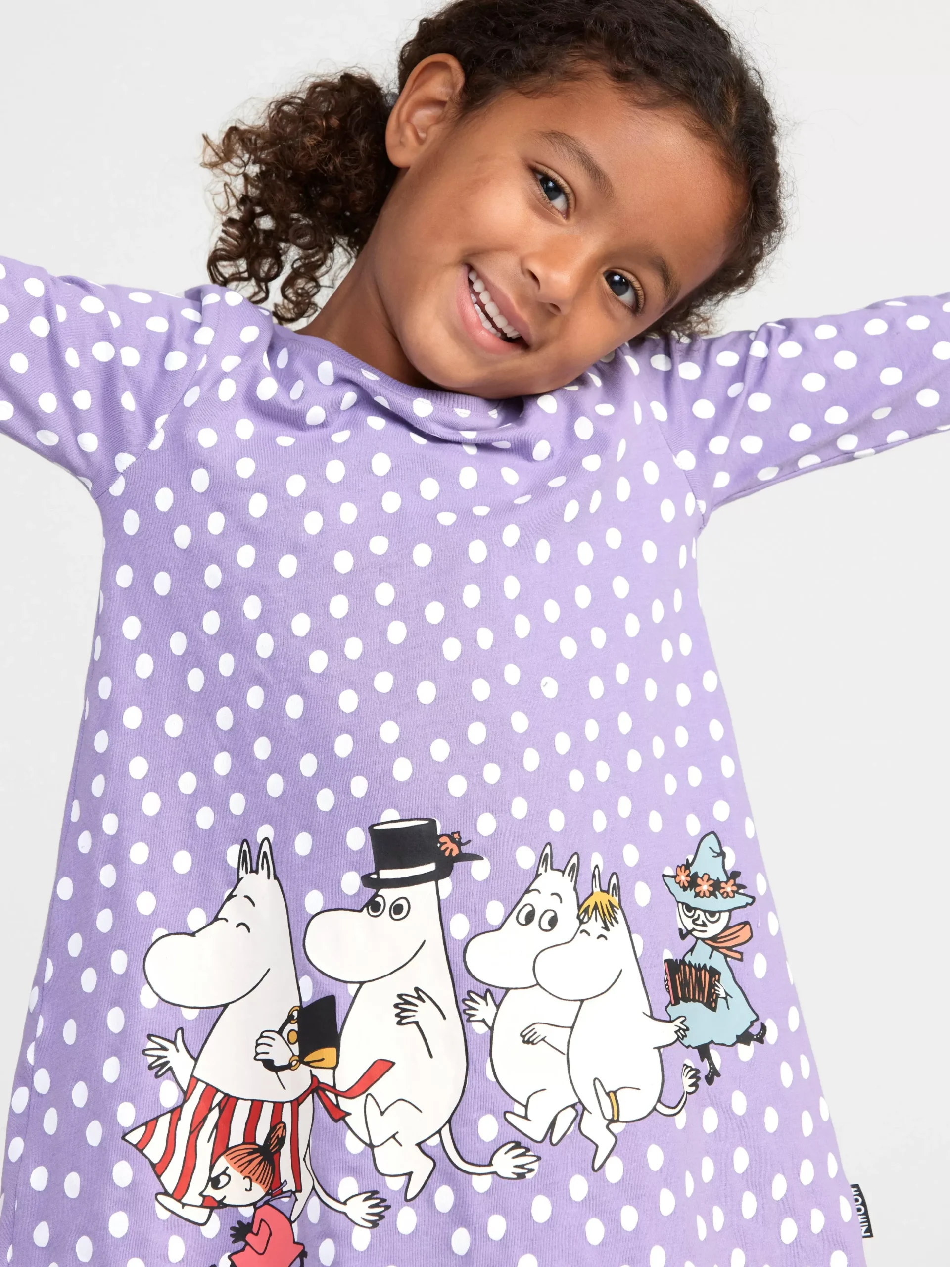 Toppar & T-Shirts>Lindex Langarmad Tunika Med Mumin Light Dusty Lilac