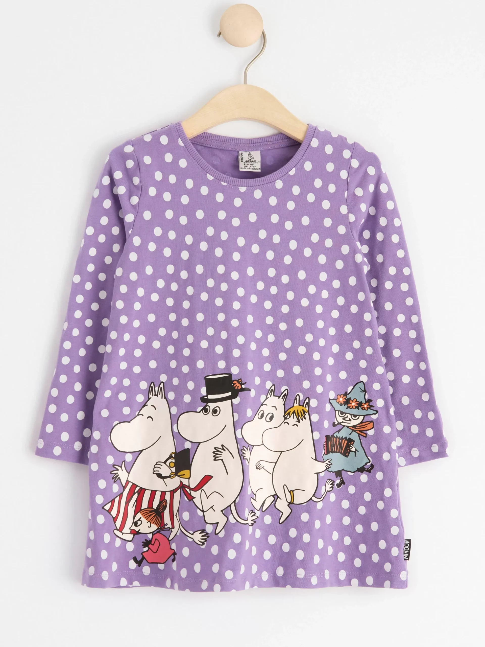 Toppar & T-Shirts>Lindex Langarmad Tunika Med Mumin Light Dusty Lilac