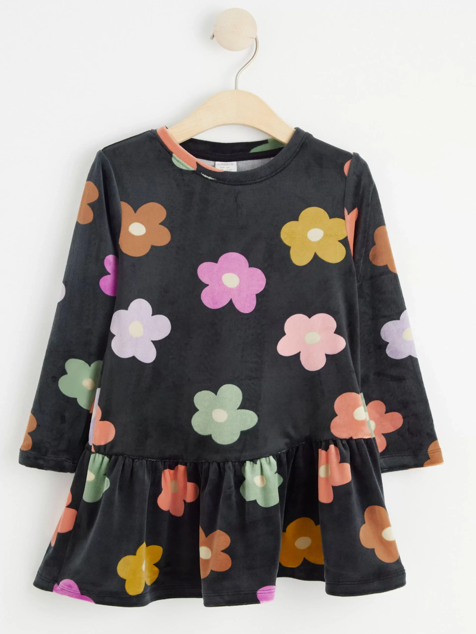 Klänningar>Lindex Langarmad Velourtunika Med Monster Offblack