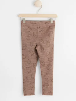 Byxor & Leggings>Lindex Leggings I Merinoull Brown Melange