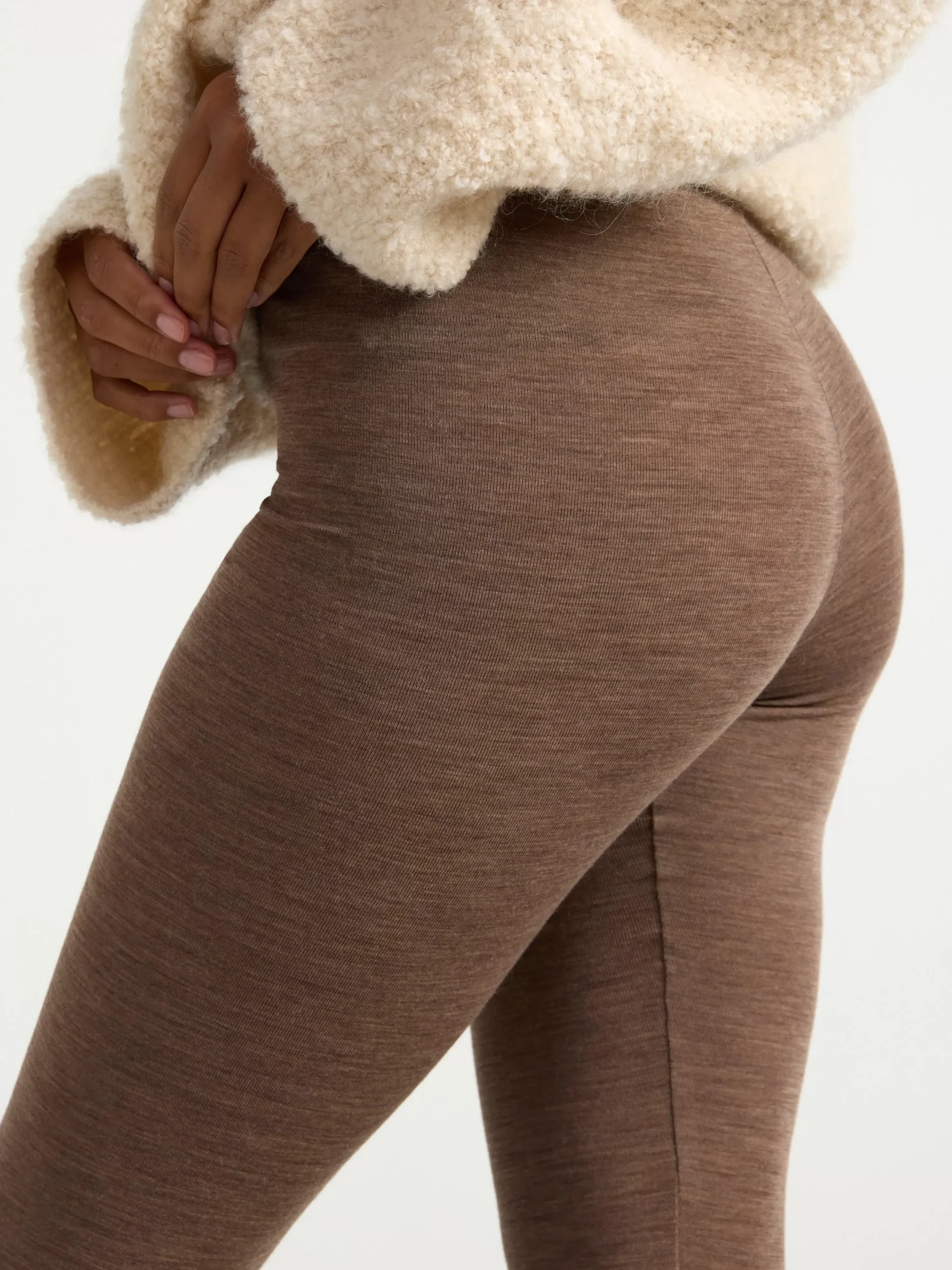 Leggings>Lindex Leggings I Merinoull Brown Melange