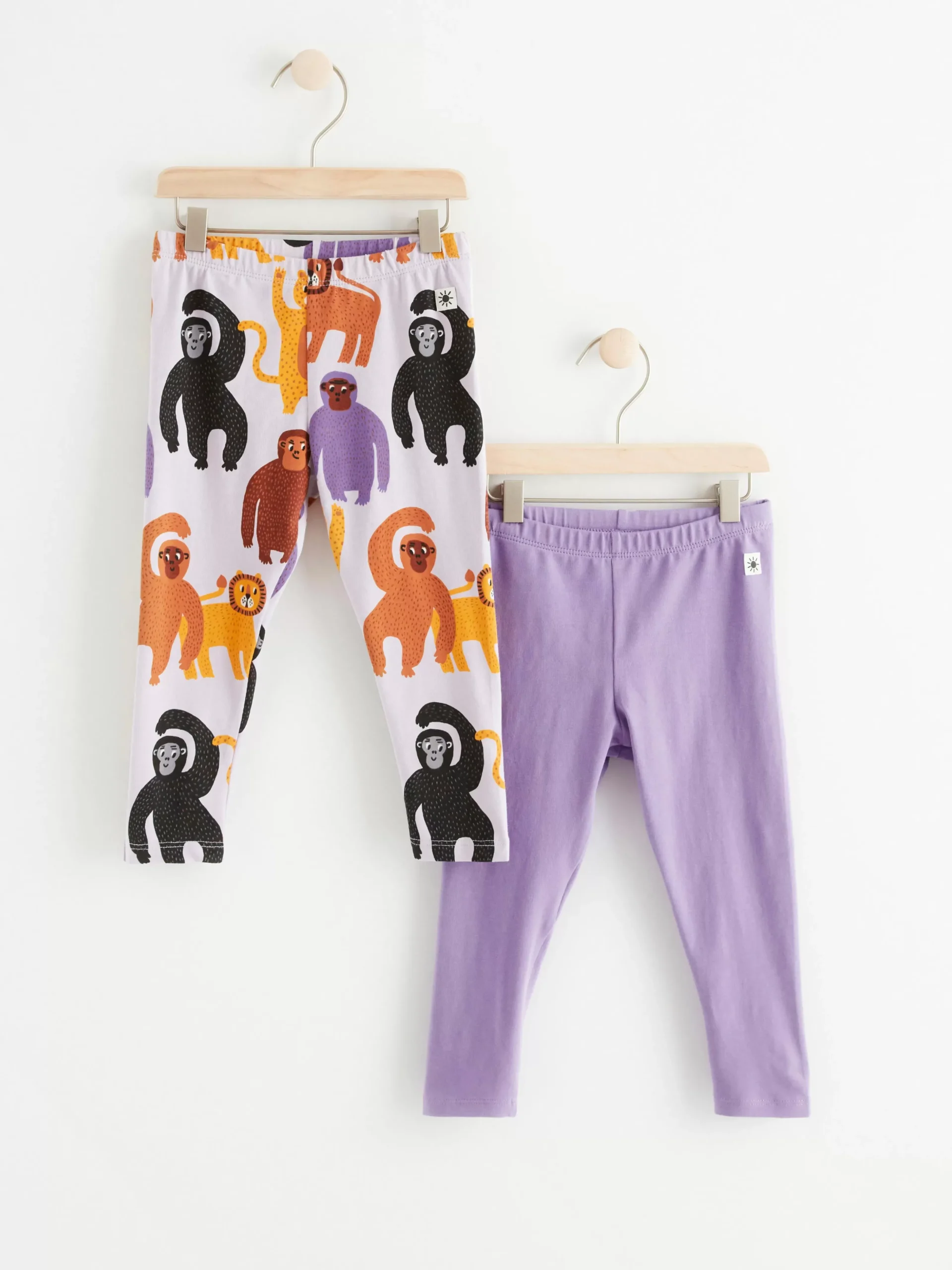 Byxor & Leggings>Lindex Leggings Med Apor Light Lilac