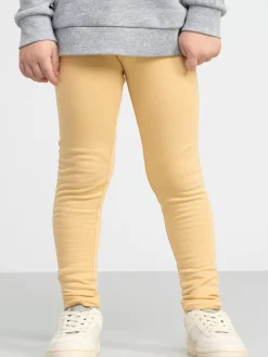 Byxor & Leggings>Lindex Leggings Med Borstad Insida Light Dusty Yellow