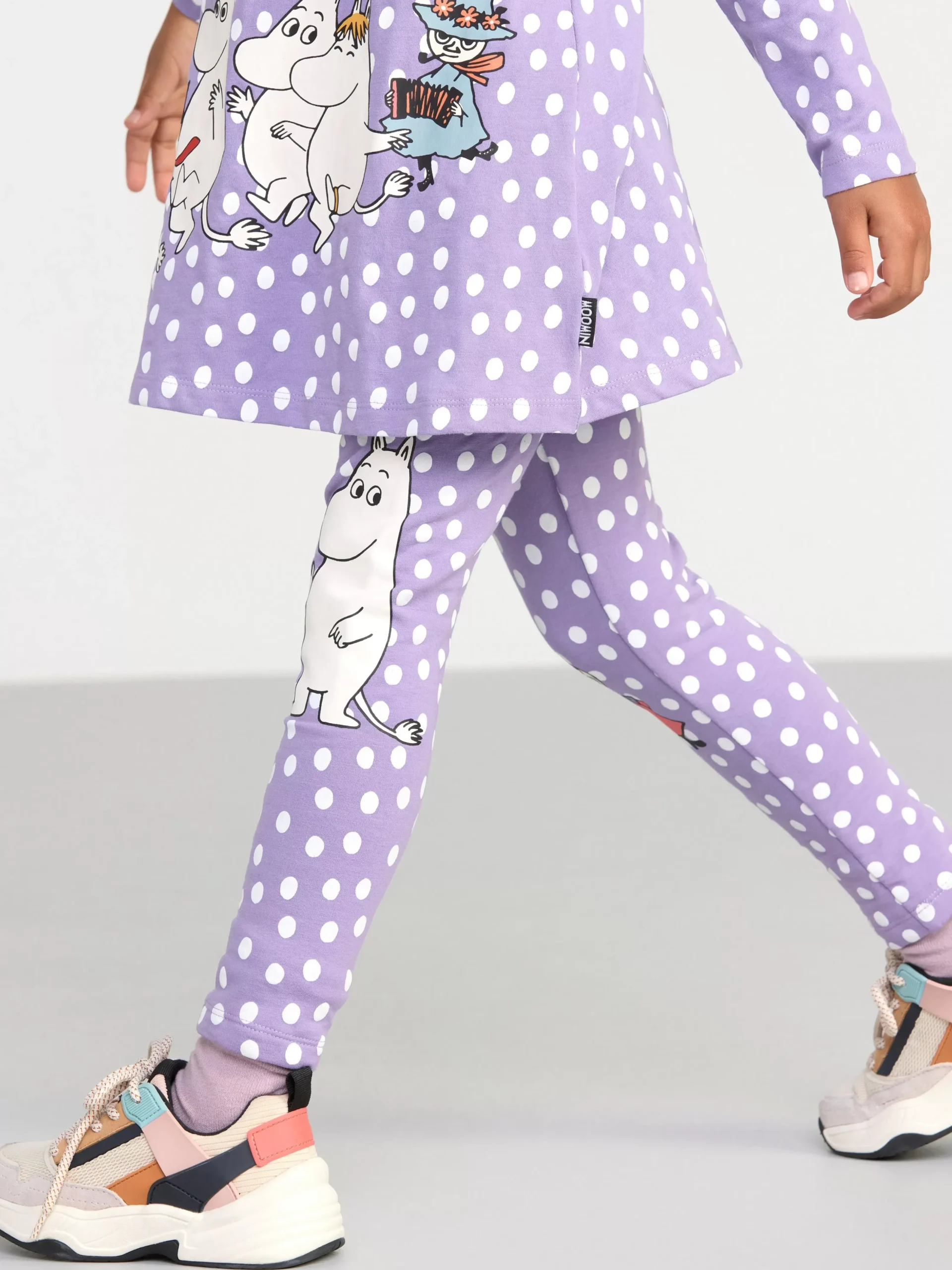 Byxor & Leggings>Lindex Leggings Med Borstad Insida Och Mumin Light Dusty Lilac