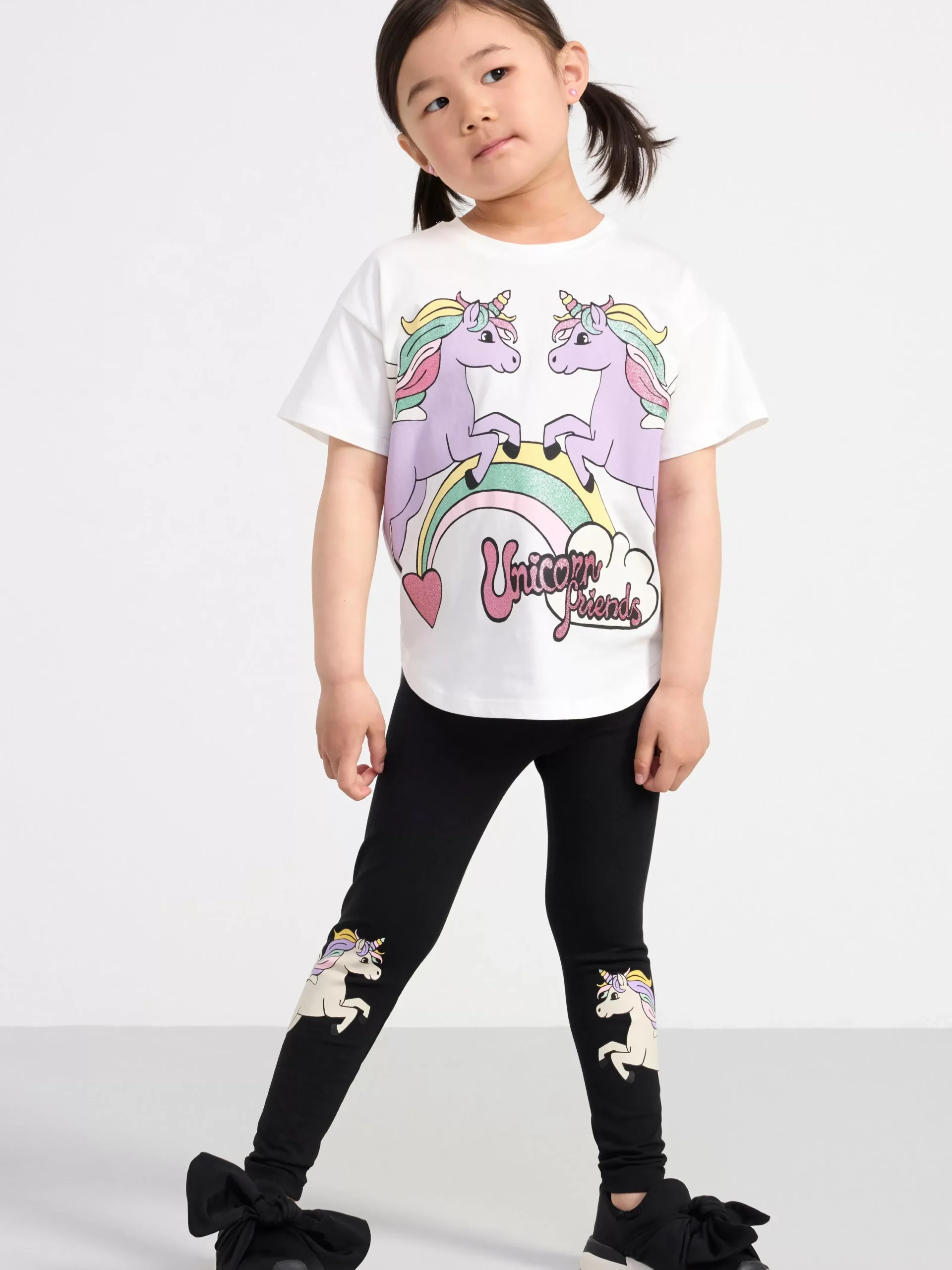 Byxor & Leggings>Lindex Leggings Med Enhorningar Black