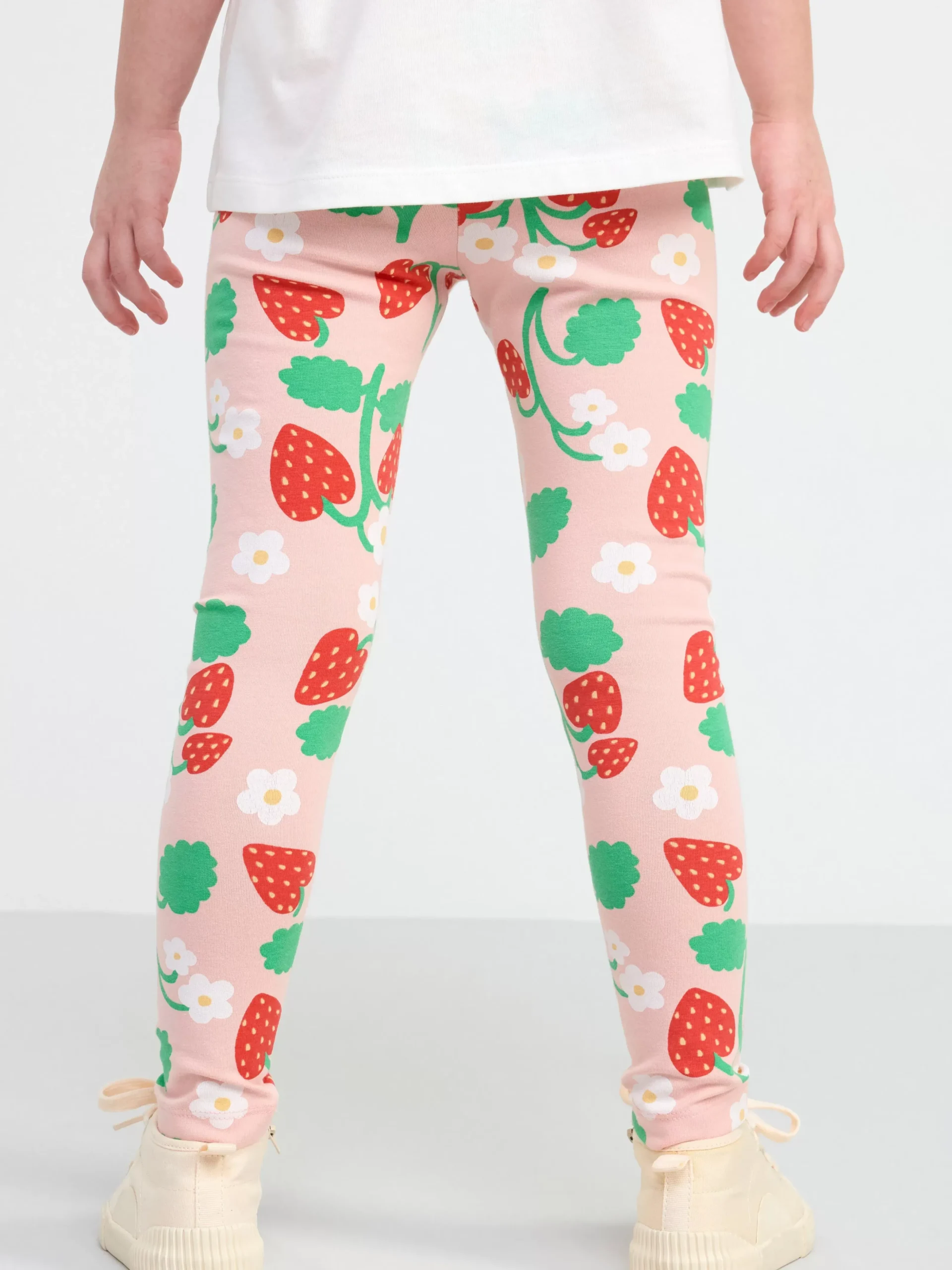 Byxor & Leggings>Lindex Leggings Med Jordgubbar Light Pink