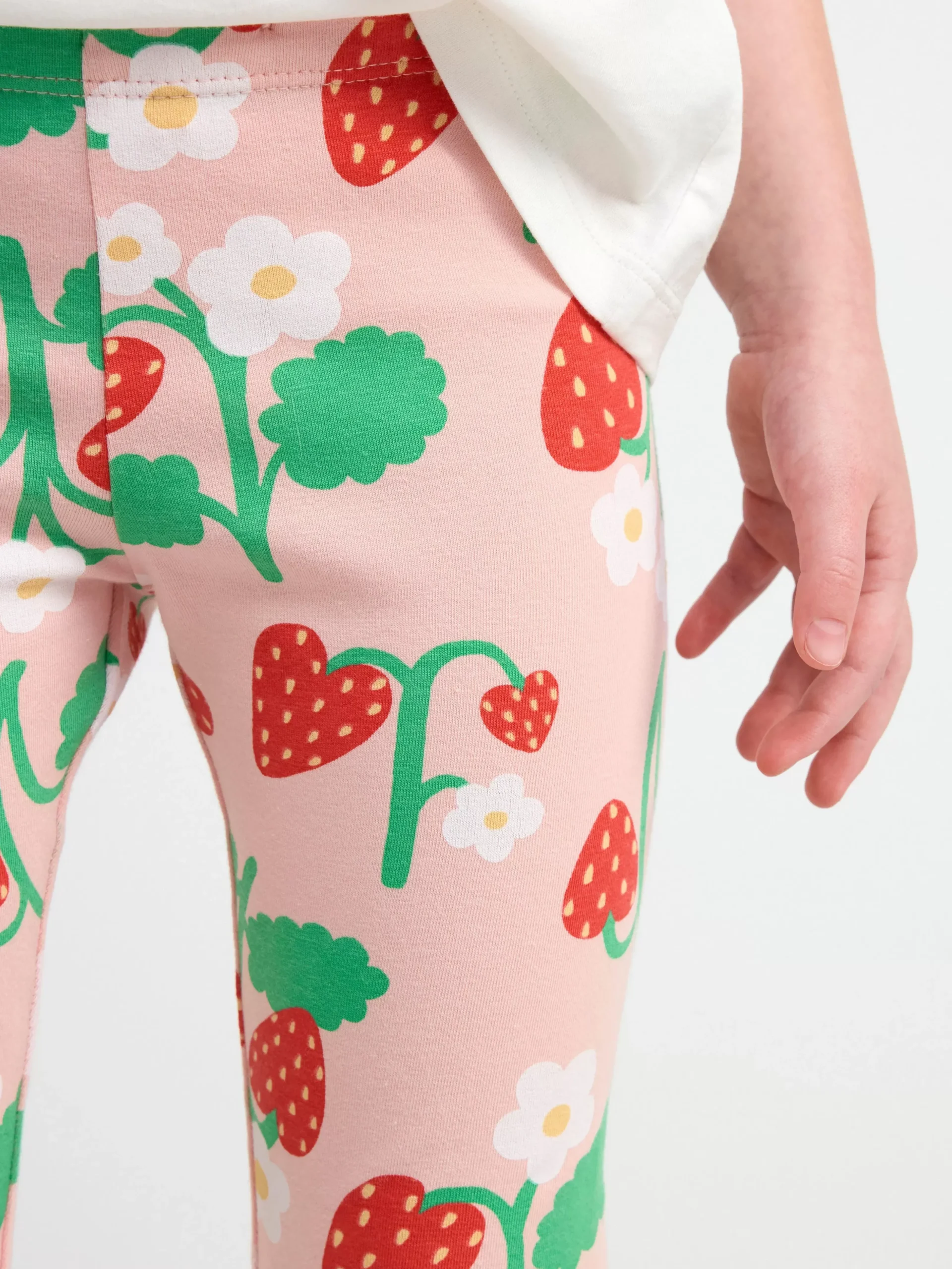 Byxor & Leggings>Lindex Leggings Med Jordgubbar Light Pink