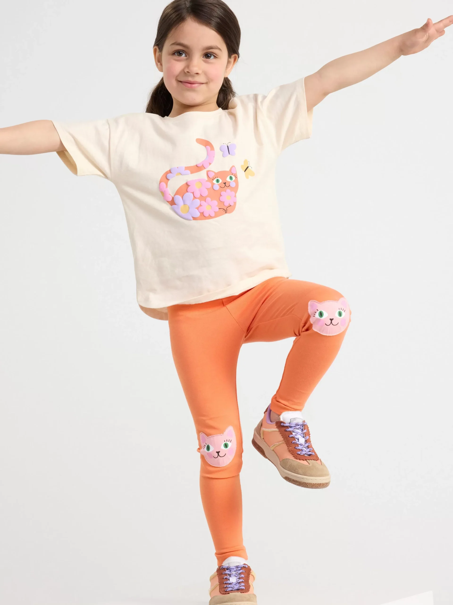 Byxor & Leggings>Lindex Leggings Med Katter Light Dusty Orange