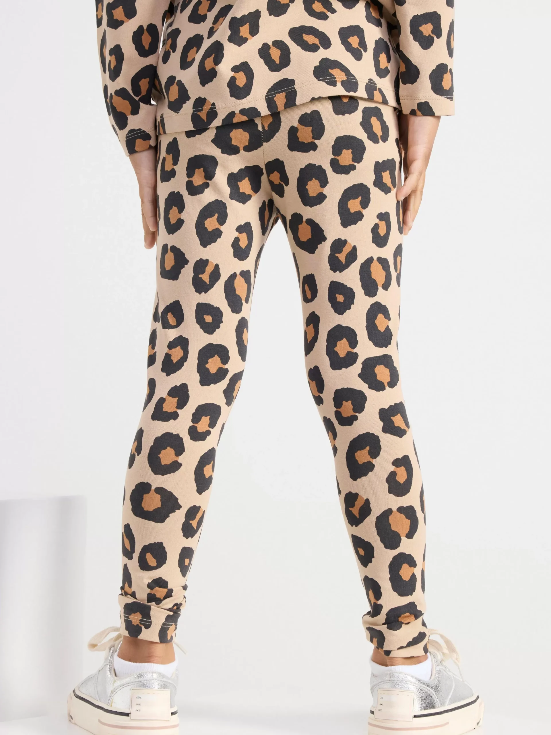 Byxor & Leggings>Lindex Leggings Med Leopardmonster Beige