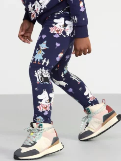 Byxor & Leggings>Lindex Leggings Med Mumin Och Borstad Insida Dark Blue