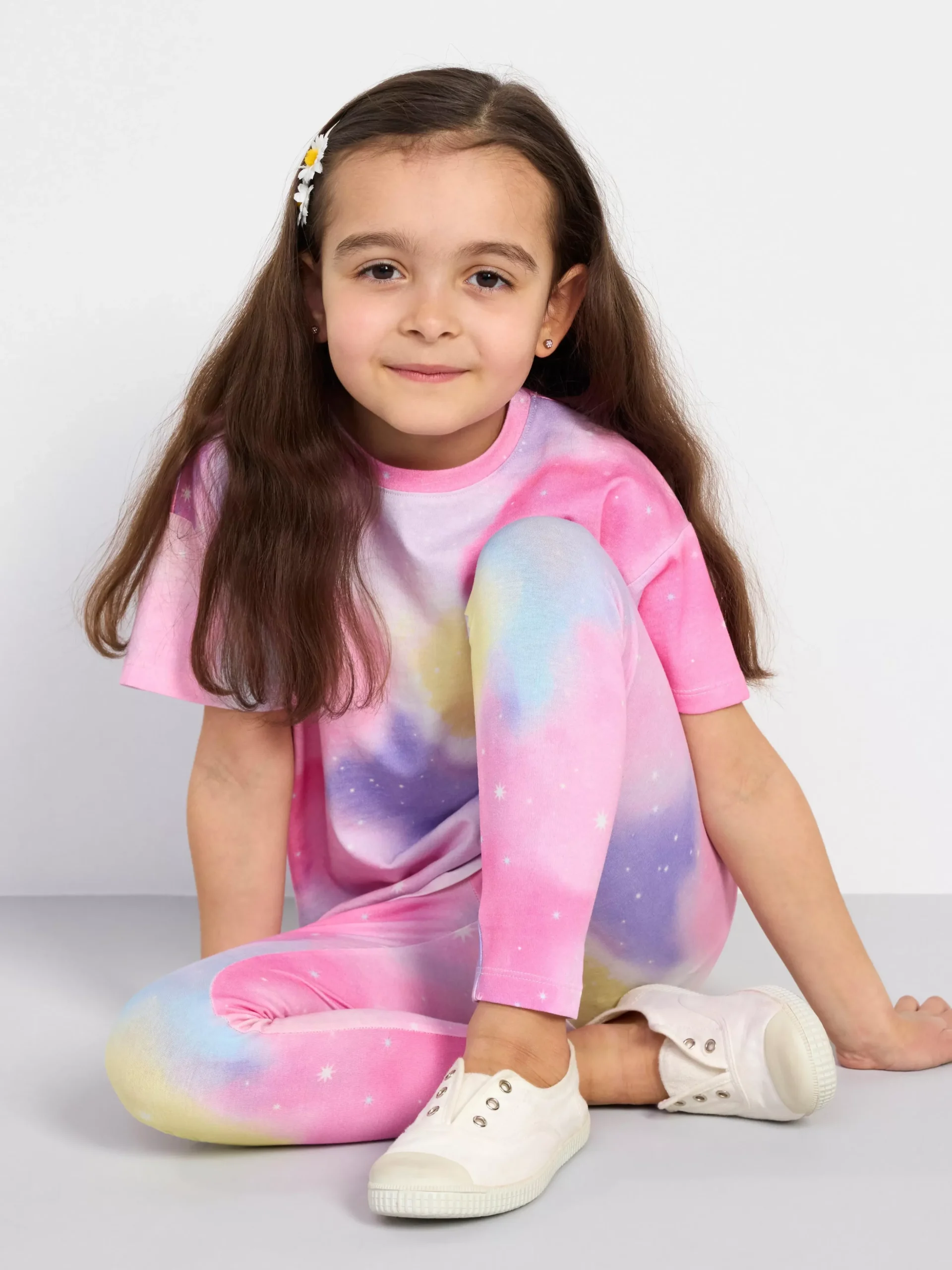 Byxor & Leggings>Lindex Leggings Med Regnbagsfarger Light Pink