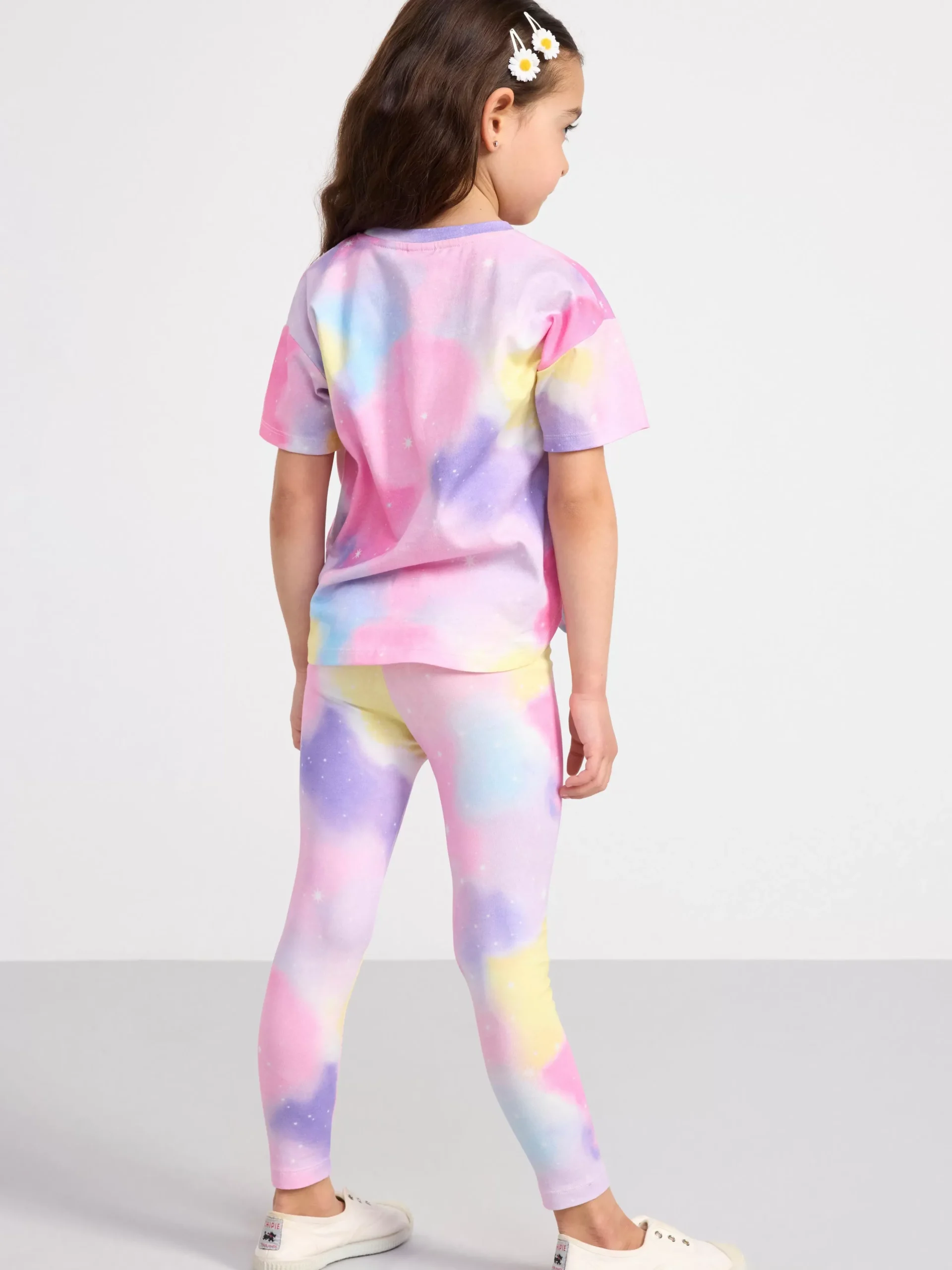 Byxor & Leggings>Lindex Leggings Med Regnbagsfarger Light Pink