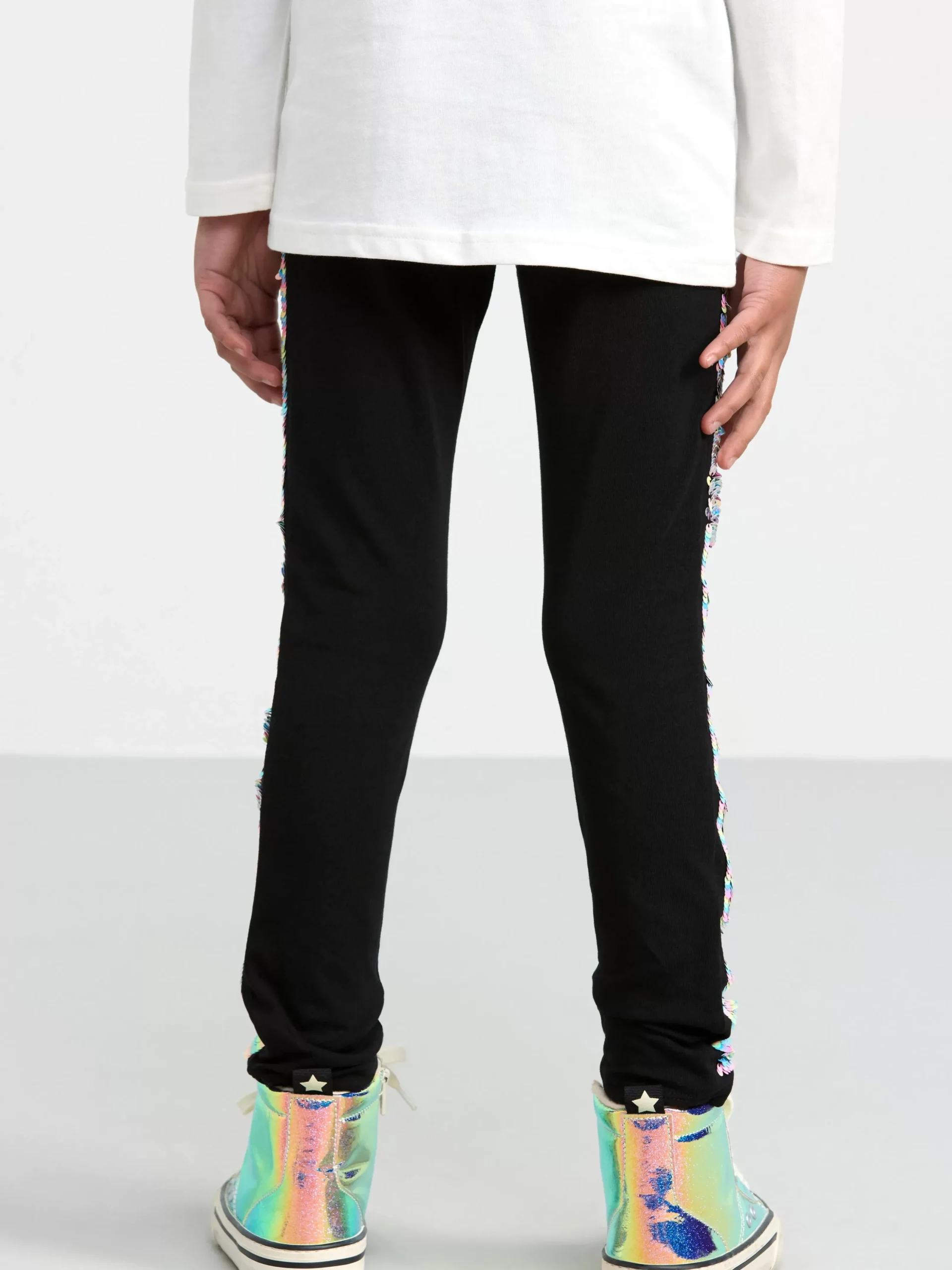 Byxor & Leggings>Lindex Leggings Med Vandbara Paljetter Black