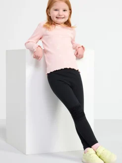 Byxor & Leggings>Lindex Leggings Med Volang Pa Knana Off Black