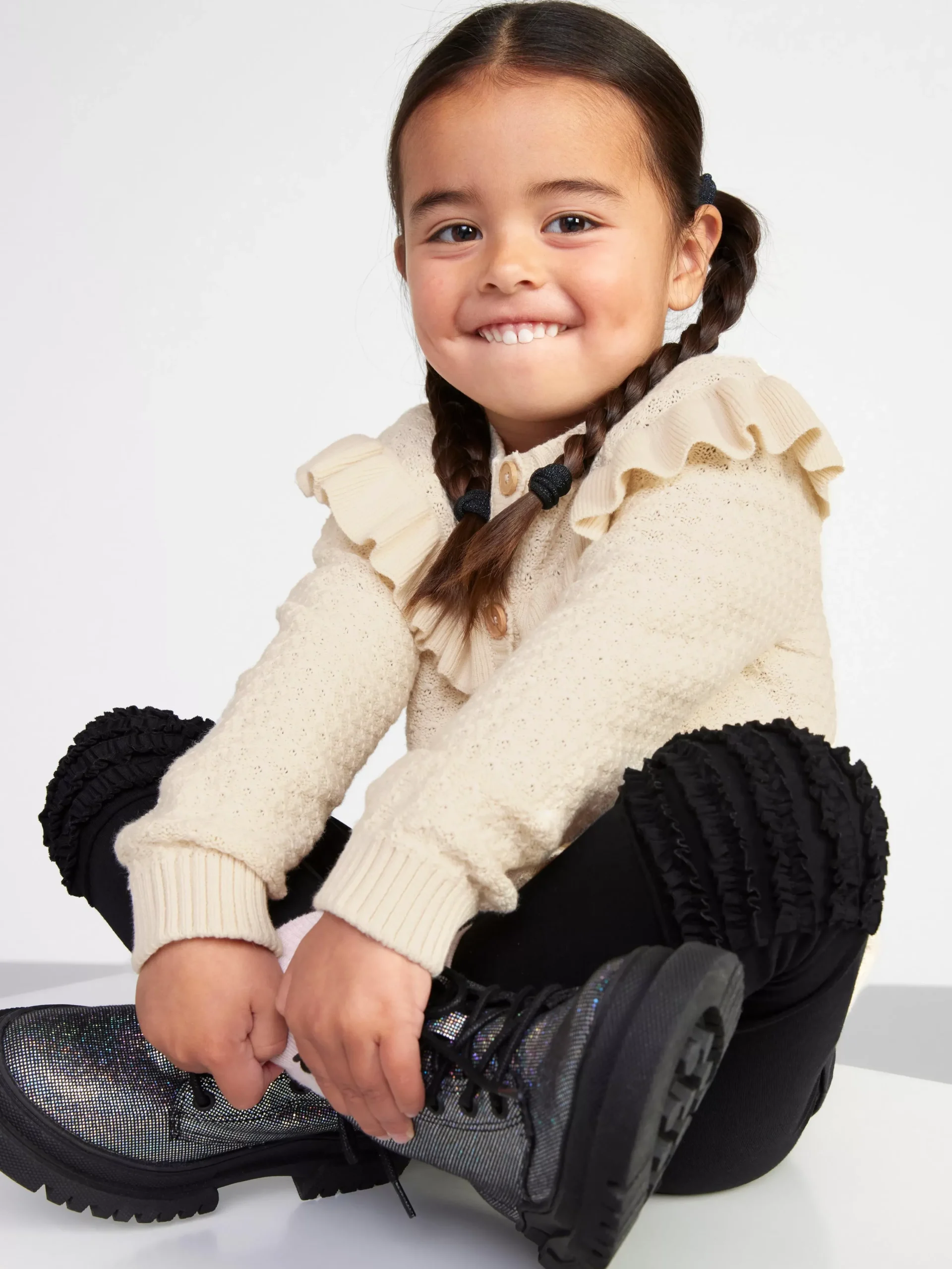 Byxor & Leggings>Lindex Leggings Med Volanger Black