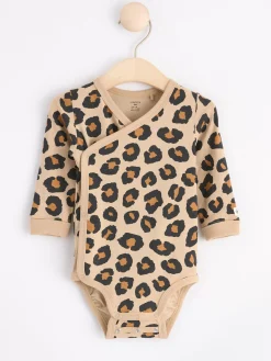 Bodies>Lindex Leopardmonstrad Omlottbody Beige