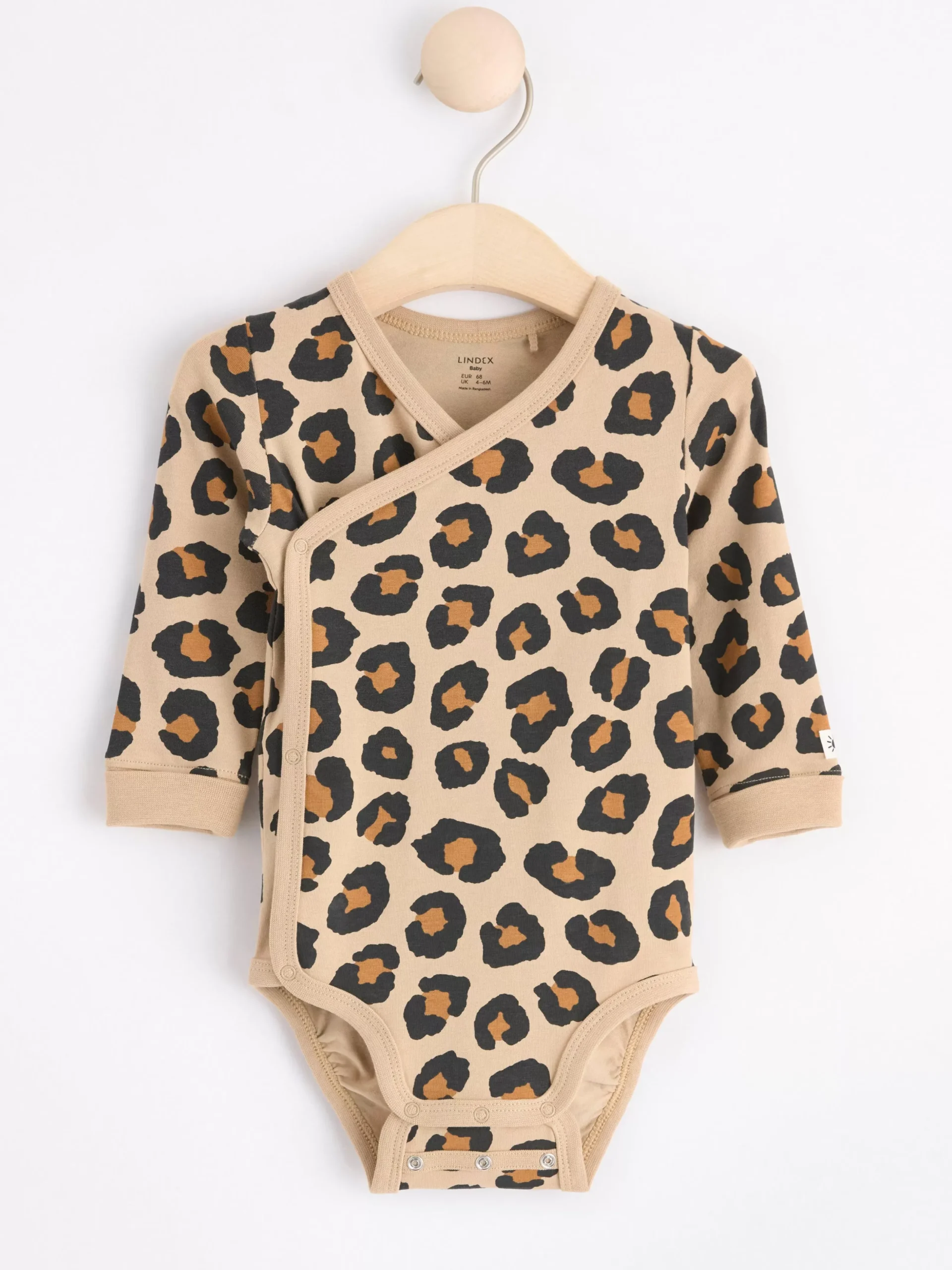 Bodies>Lindex Leopardmonstrad Omlottbody Beige