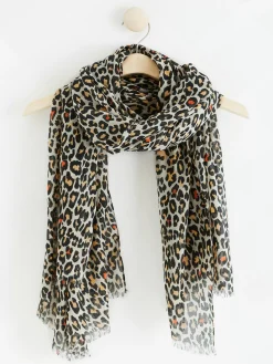 Accessoarer>Lindex Leopardmonstrad Scarf Light Beige