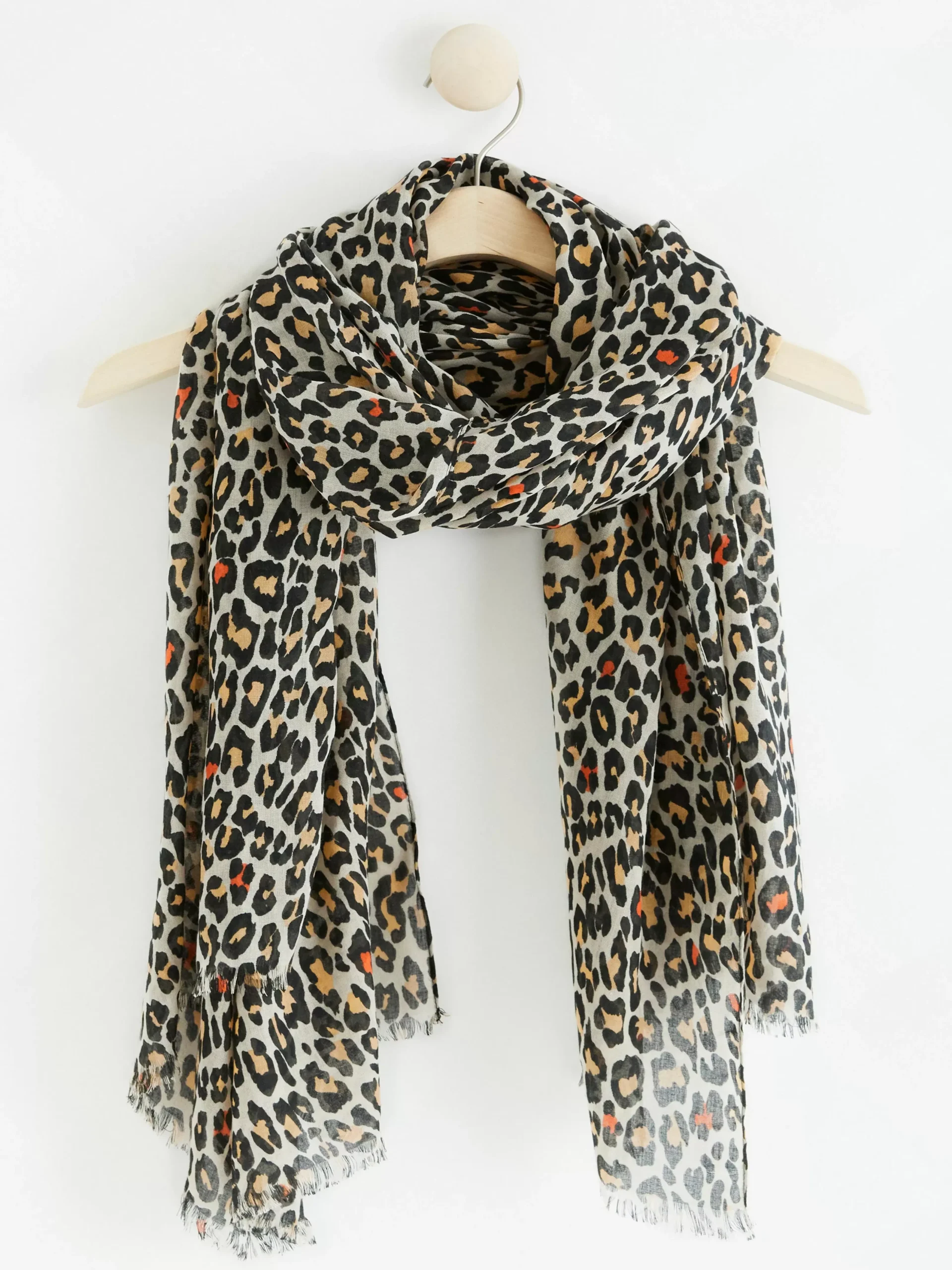 Accessoarer>Lindex Leopardmonstrad Scarf Light Beige