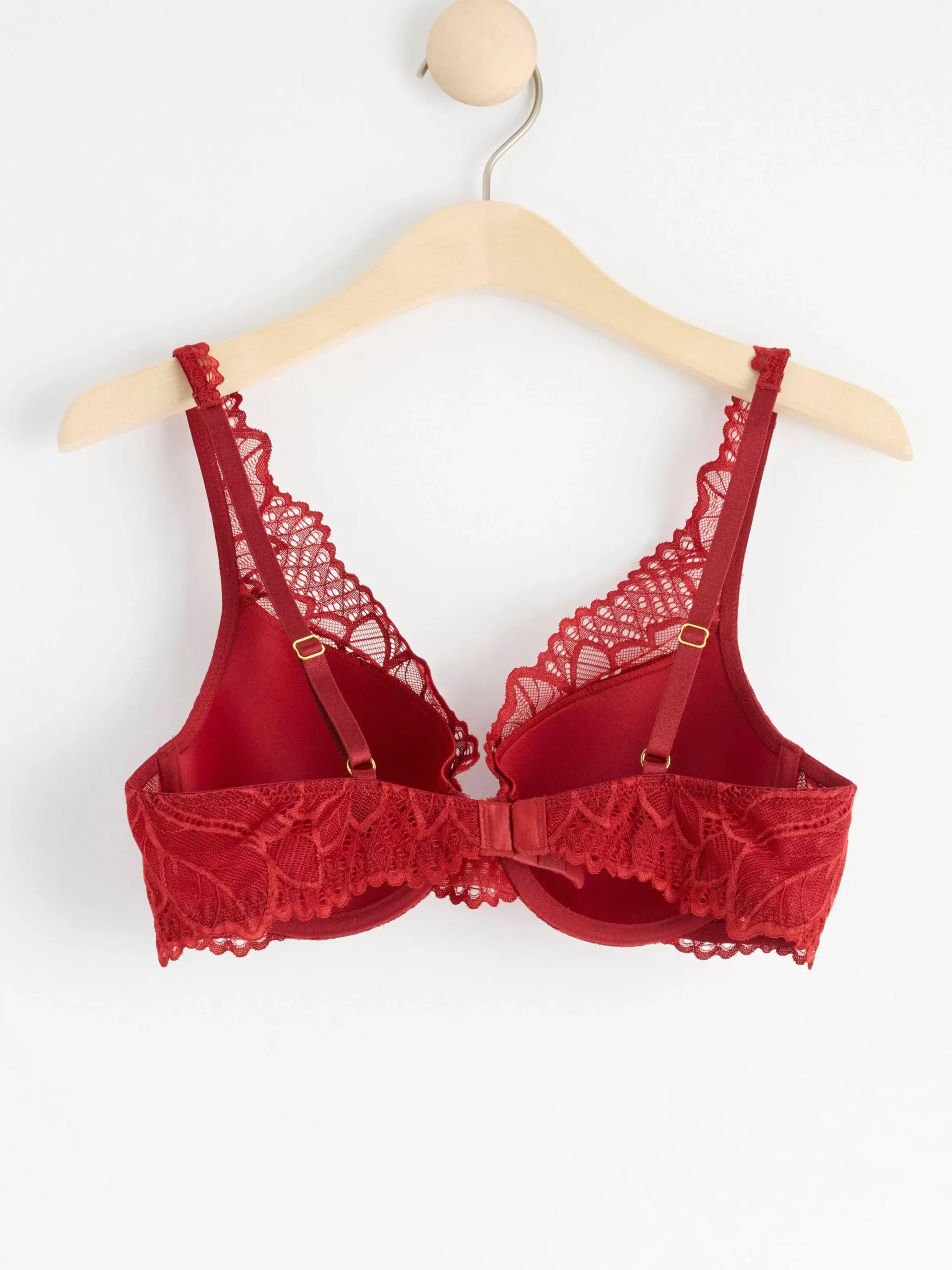 Bh>Lindex Lilja T-Shirt Bh Med Spets Dark Dusty Red