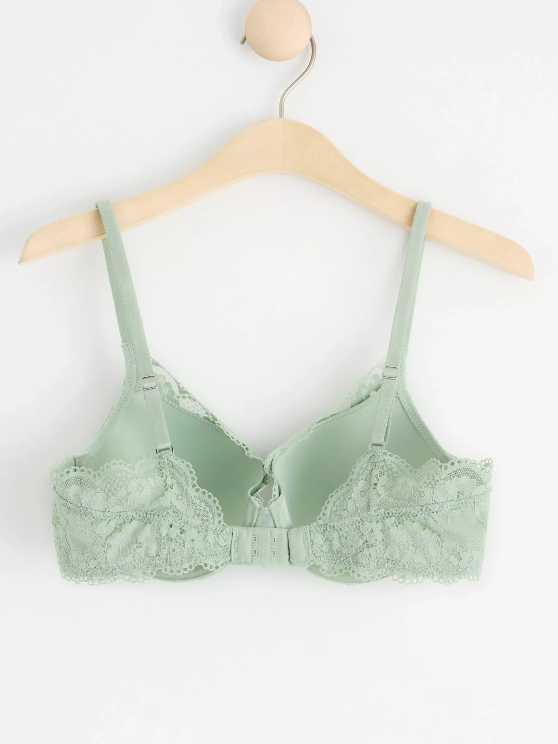 Bh>Lindex Lilja T-Shirt Bh Med Spets Light Dusty Green