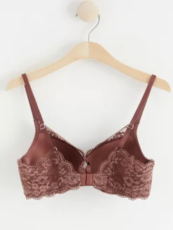 Bh>Lindex Lilja T-Shirt Bh Med Spets Dusty Brown