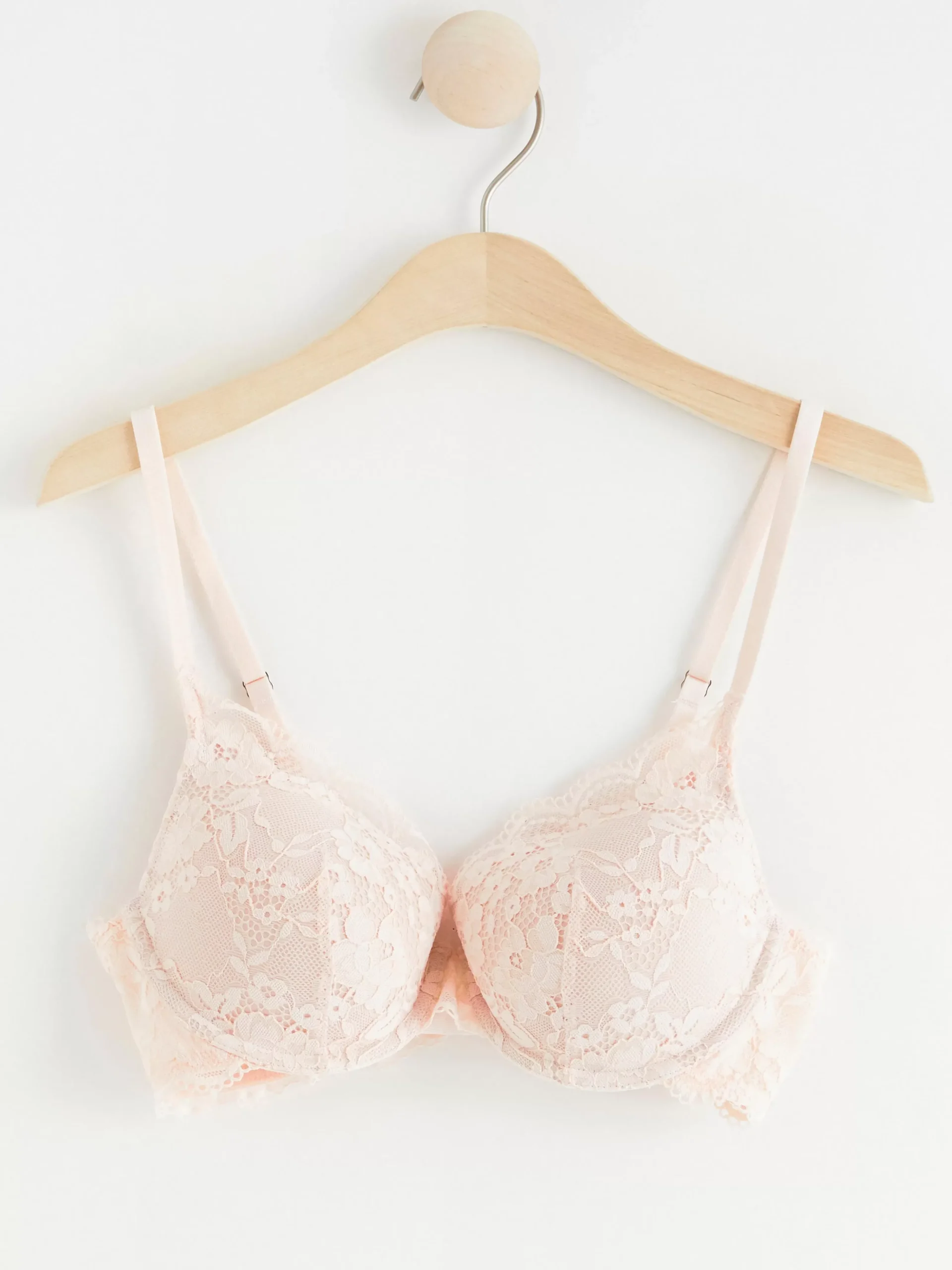 Bh>Lindex Lilja T-Shirt Bh Med Spets Lt Pink