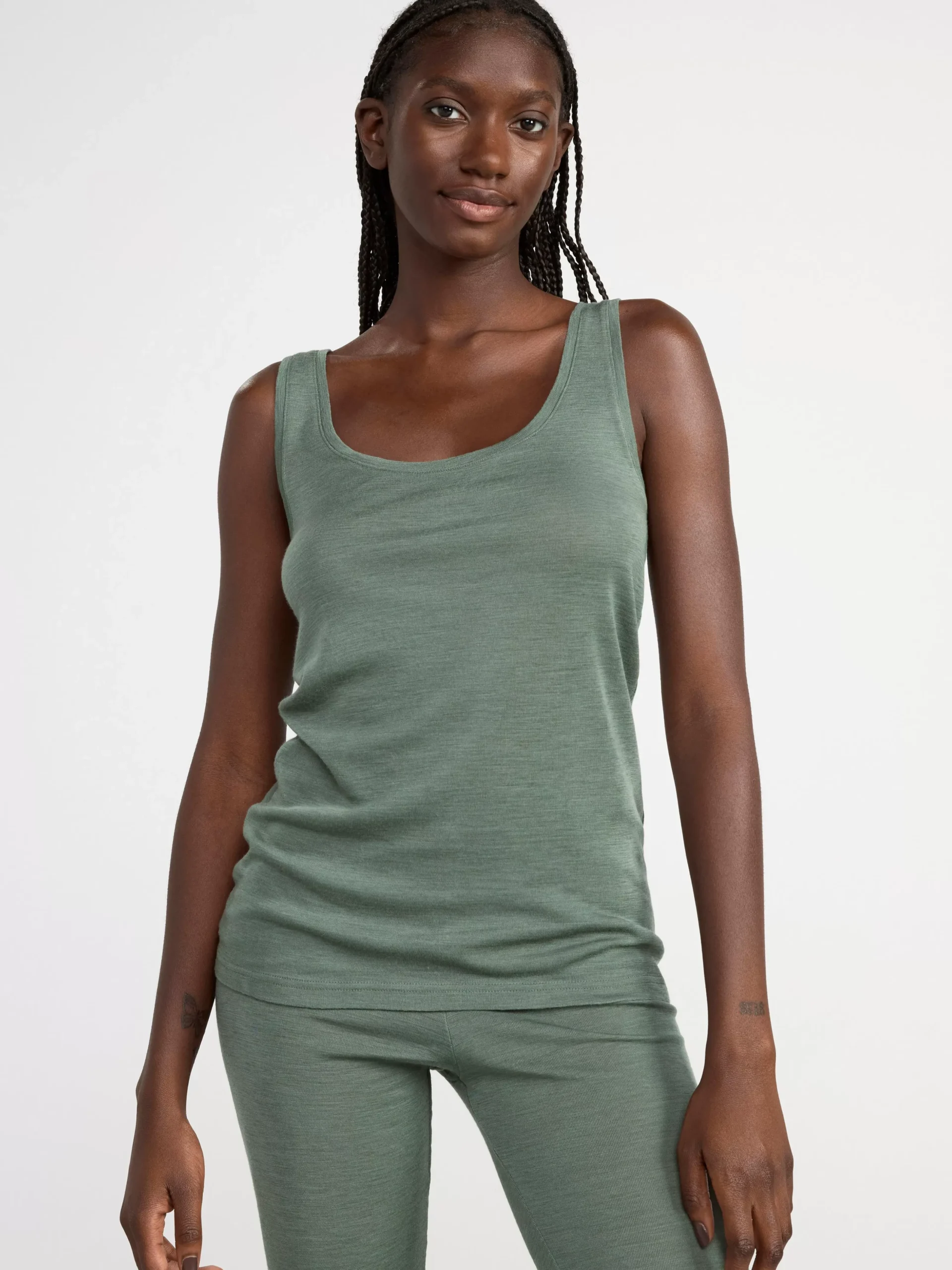 Ullunderställ>Lindex Linne I Merinoull Dark Green