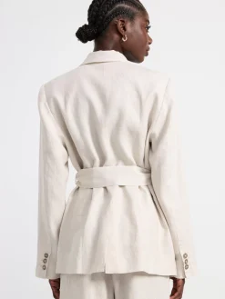 Kavajer>Lindex Linnekavaj Med Balte – Curated By Elsa & Sofia Light Beige