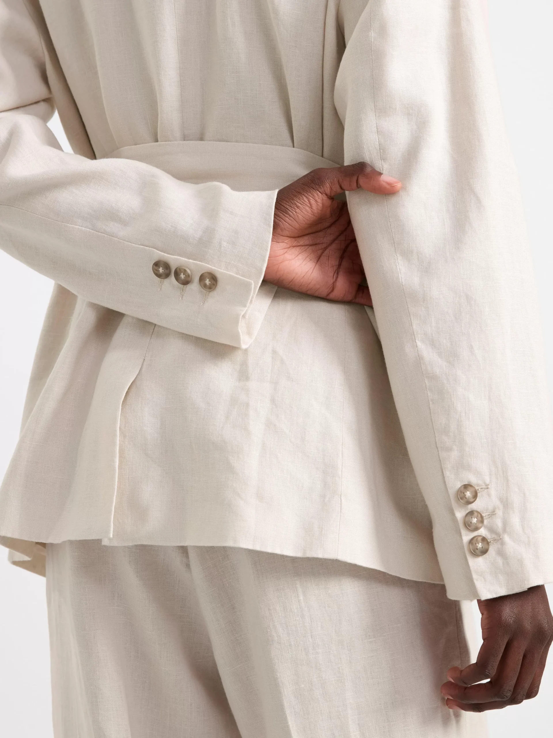 Kavajer>Lindex Linnekavaj Med Balte – Curated By Elsa & Sofia Light Beige