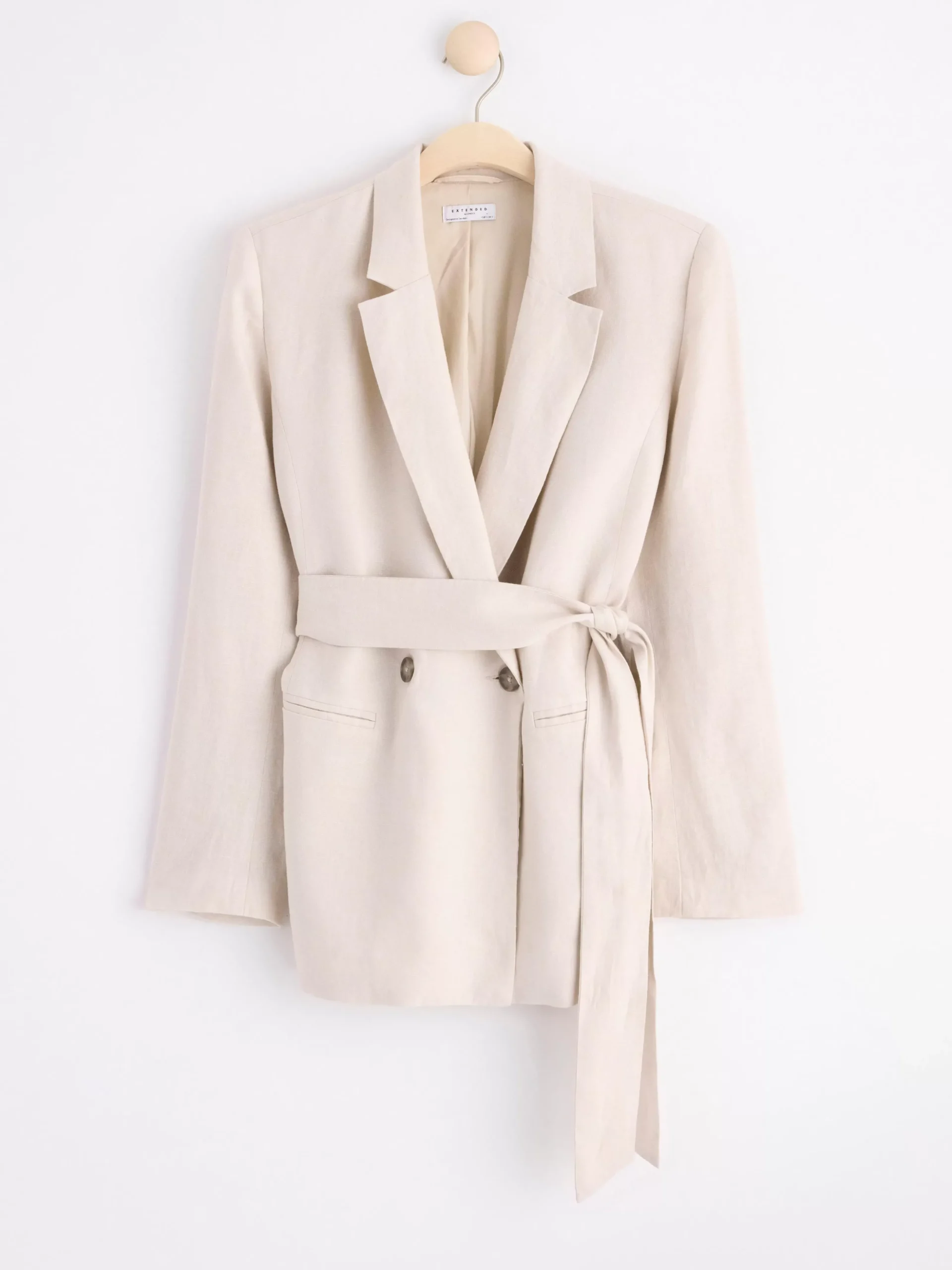 Kavajer>Lindex Linnekavaj Med Balte – Curated By Elsa & Sofia Light Beige