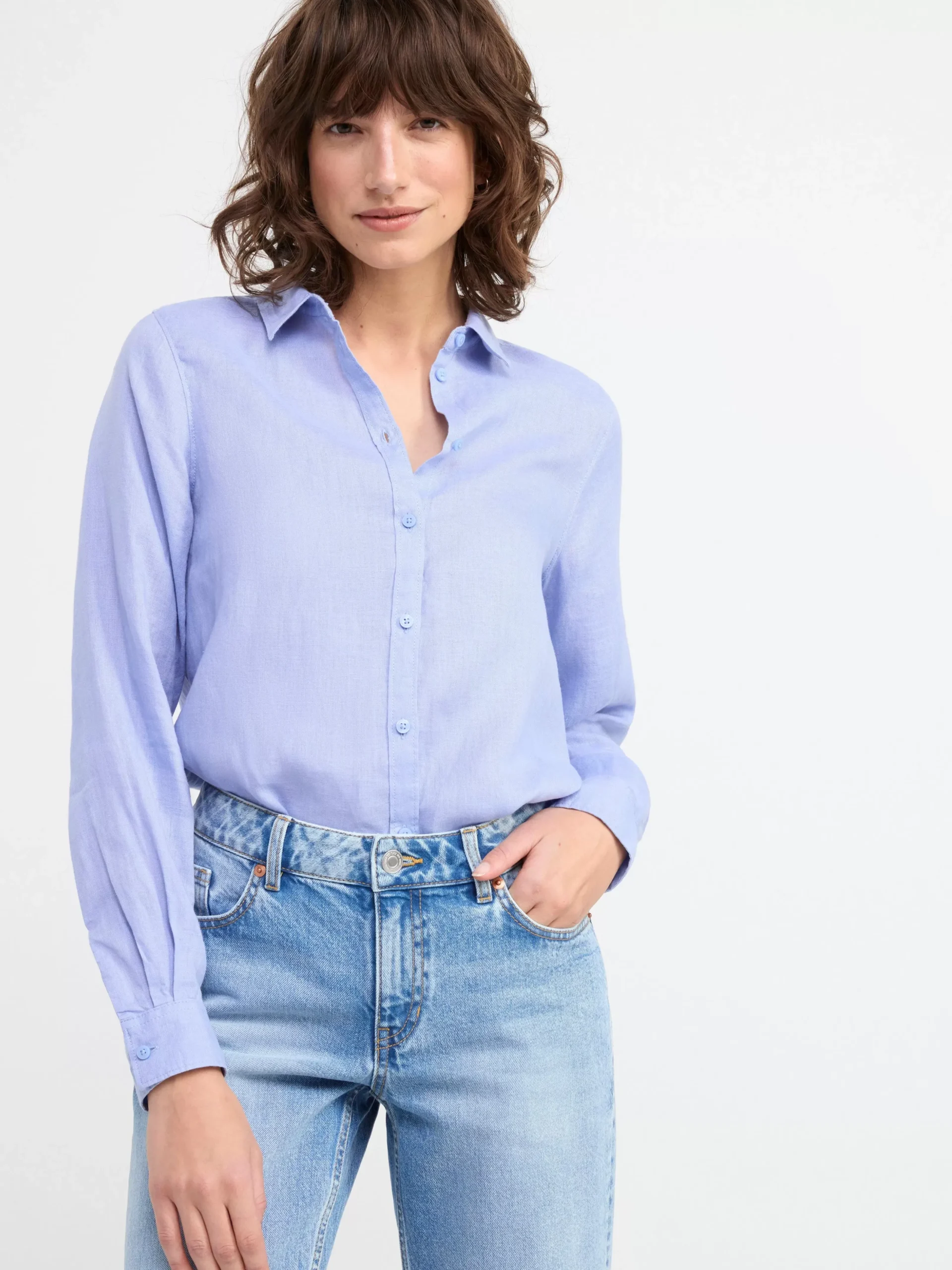 Blusar & Skjortor>Lindex Linneskjorta Light Blue