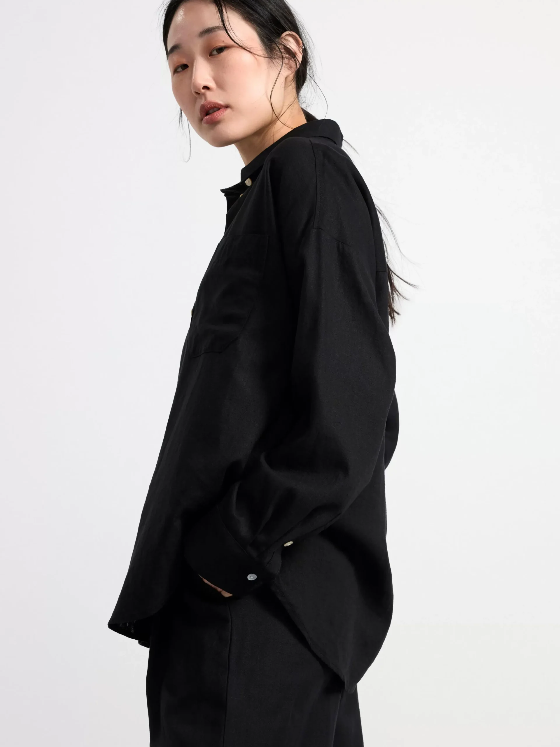 Blusar & Skjortor>Lindex Linneskjorta Black