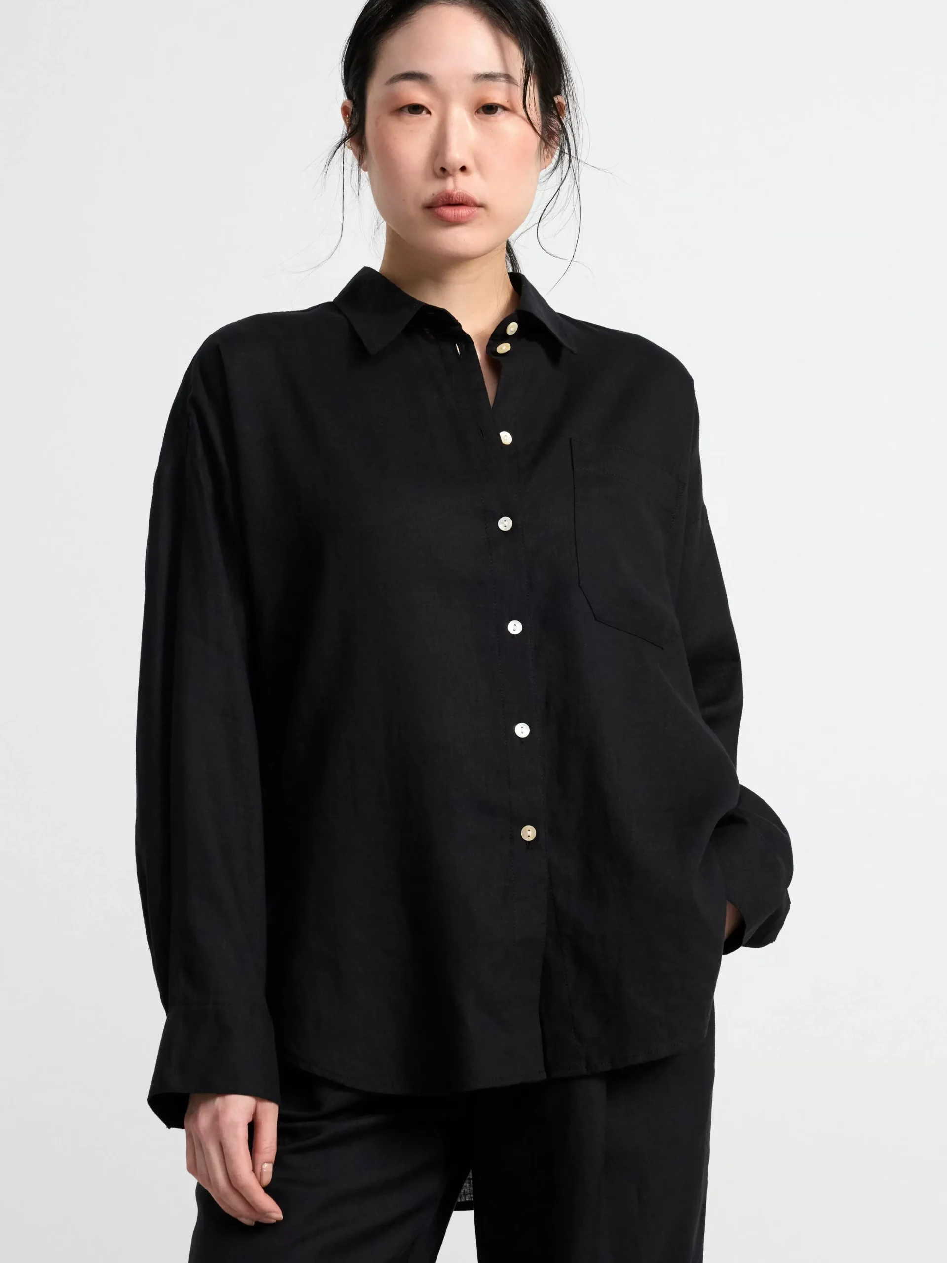 Blusar & Skjortor>Lindex Linneskjorta Black