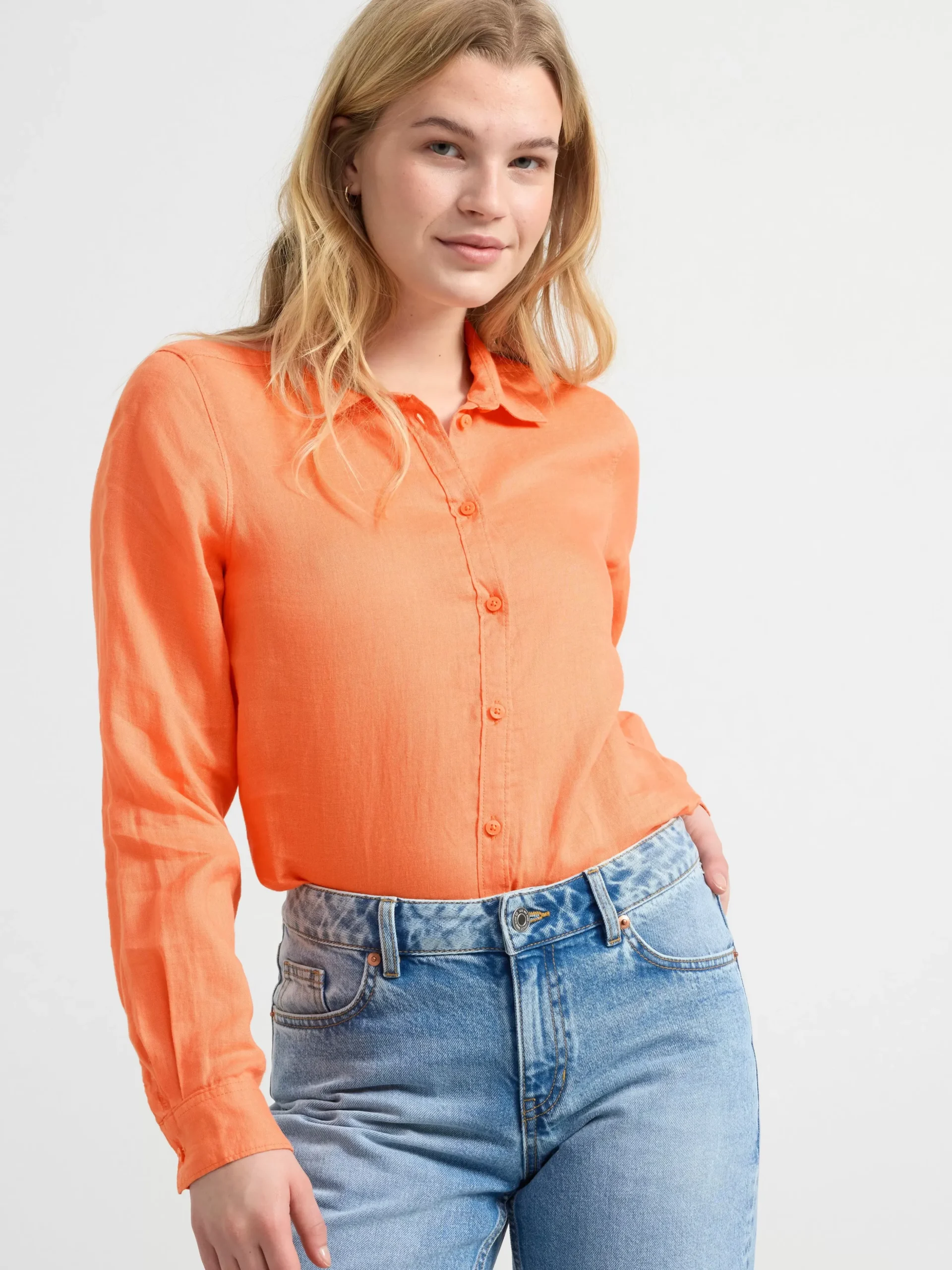 Blusar & Skjortor>Lindex Linneskjorta Light Orange