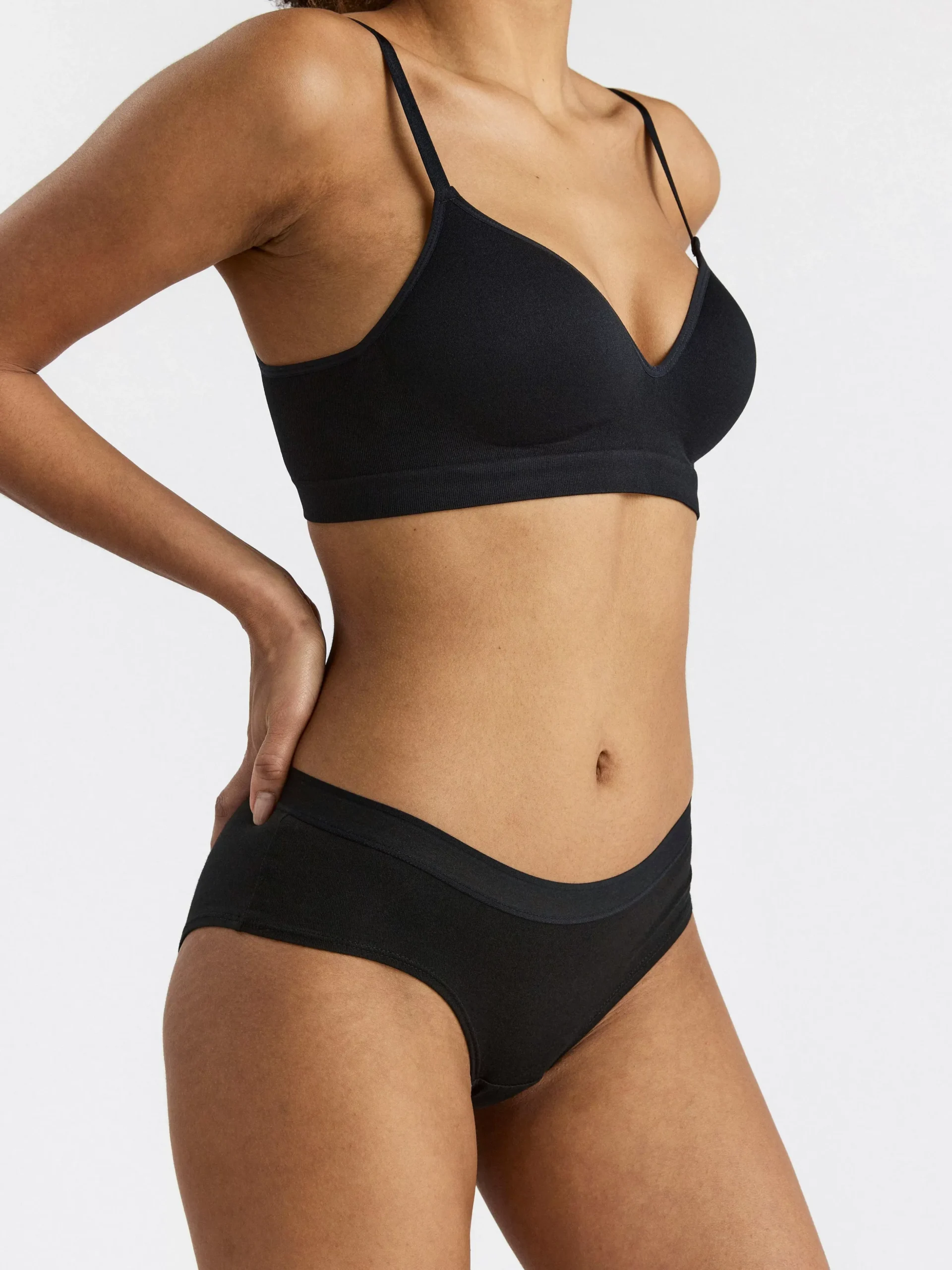 Trosor>Lindex Low Waist Trosa I Bomull Black