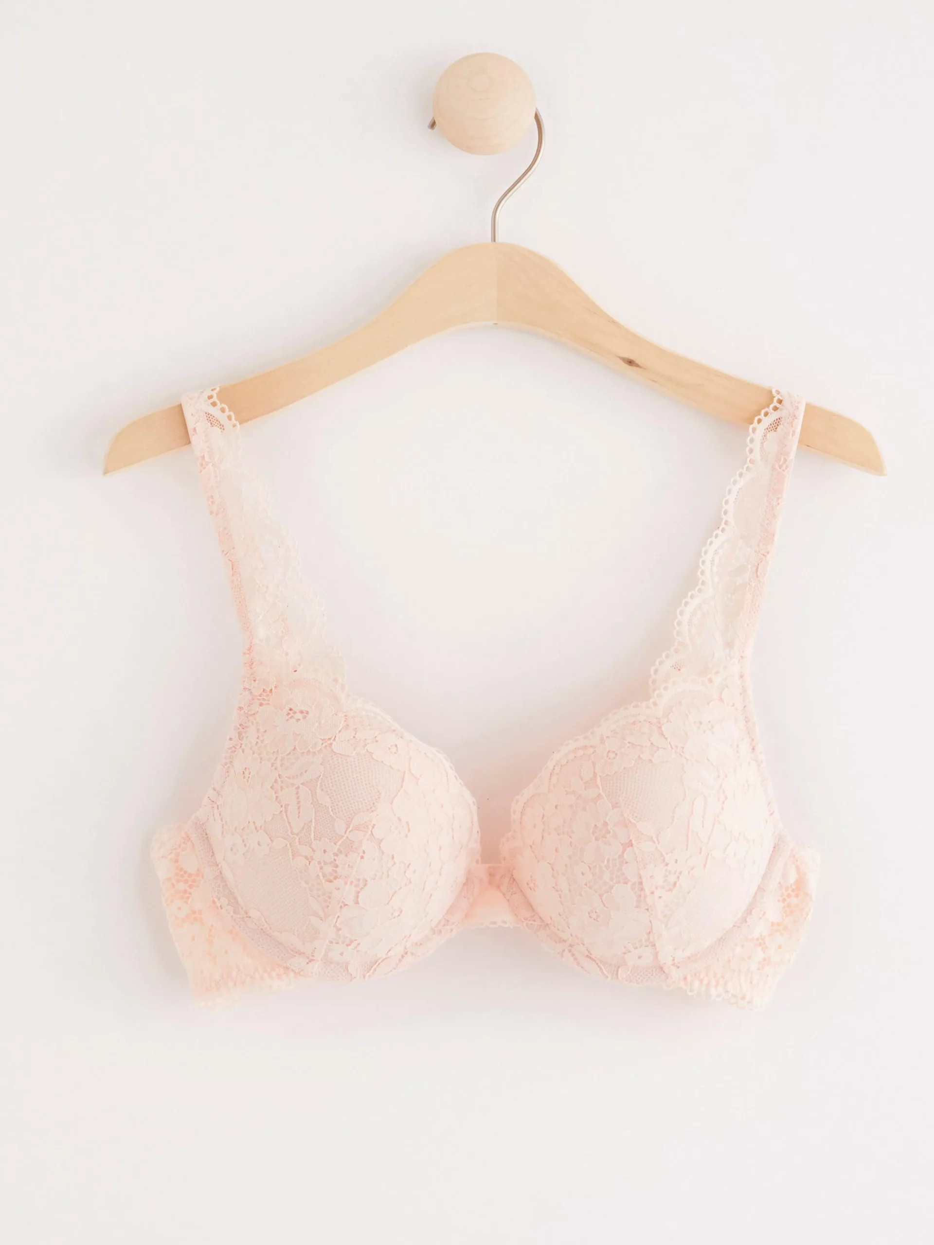 Bh>Lindex Malva Push-Up Bh Med Spets Lt Pink