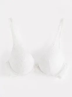 Bh>Lindex Malva Push-Up Bh Med Spets White