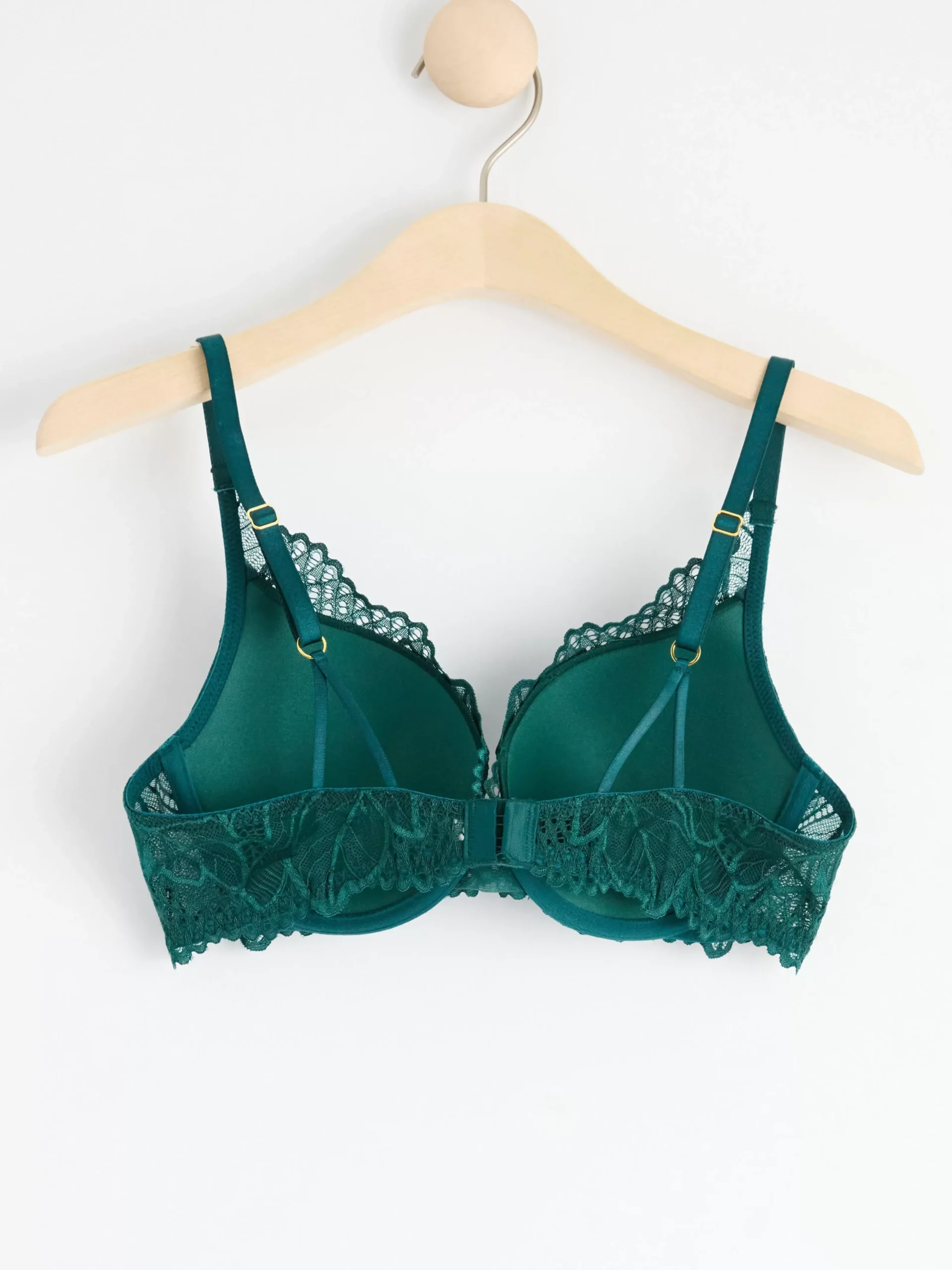 Bh>Lindex Malva Push-Up Bh Med Spets Dark Dusty Turquoise